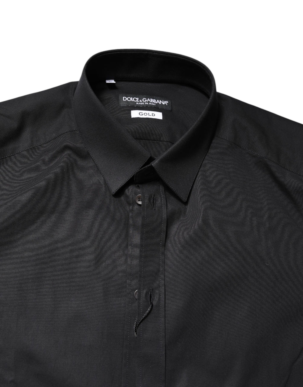 Dolce & Gabbana Schwarzes GOLD Baumwollhemd mit langen Ärmeln
