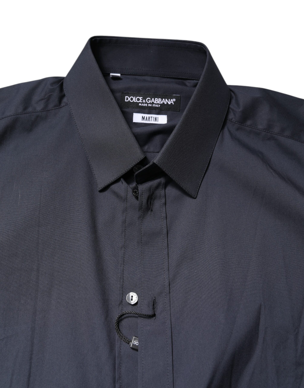 Dolce & Gabbana Dunkelblaues MARTINI Kleid Formales Hemd aus Baumwolle