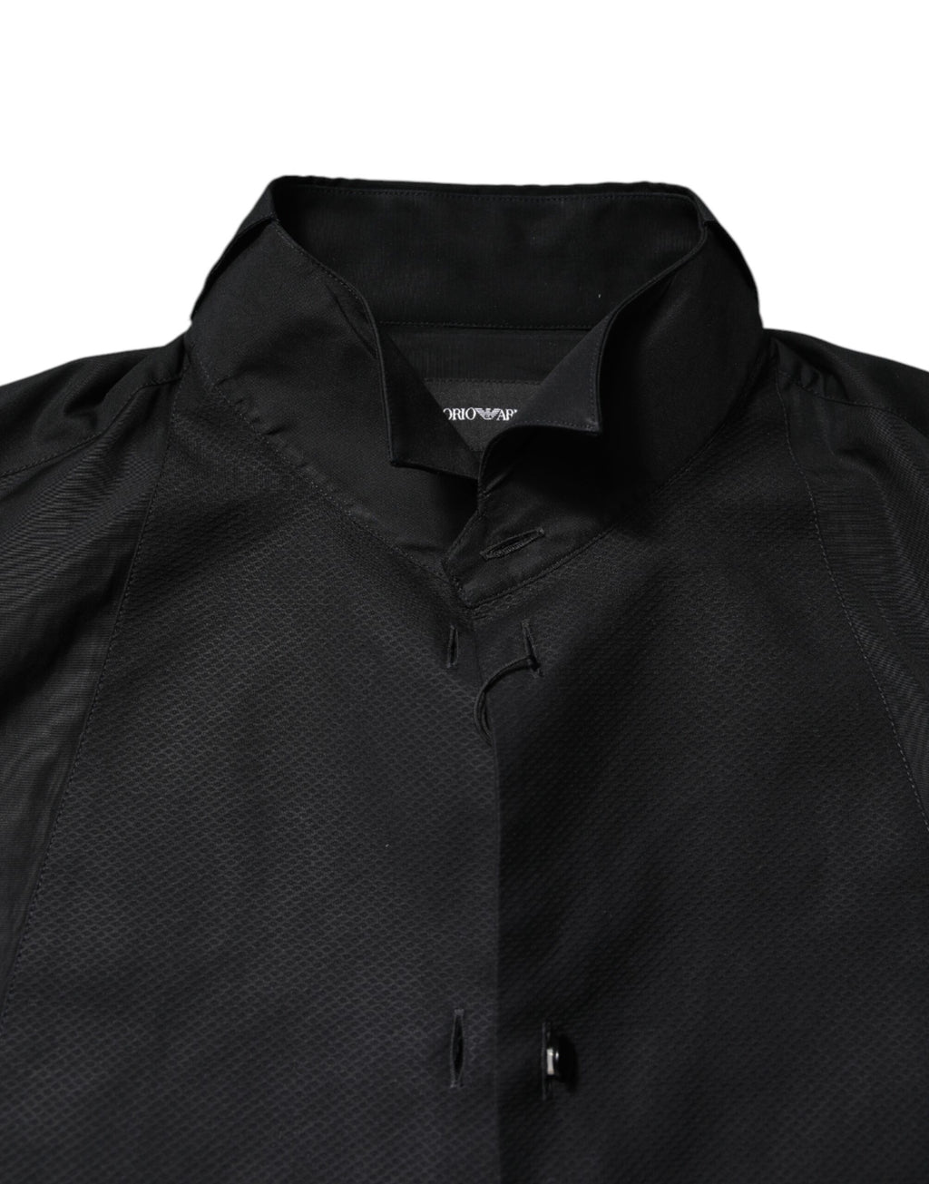 Emporio Armani Schwarz Baumwolle Lange Ärmel Männer Formal Dress Shirt