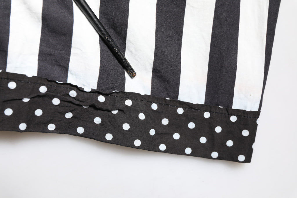 Dolce & Gabbana Schwarz-Weiß gestreiftes Button Down Freizeithemd