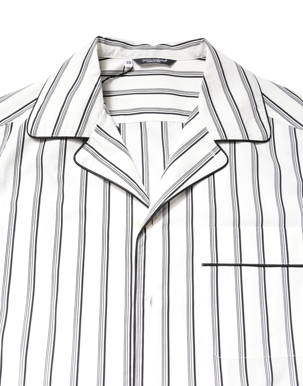 Dolce & Gabbana Weiß gestreiftes Lounge-Pyjama-Schlafanzug-Shirt