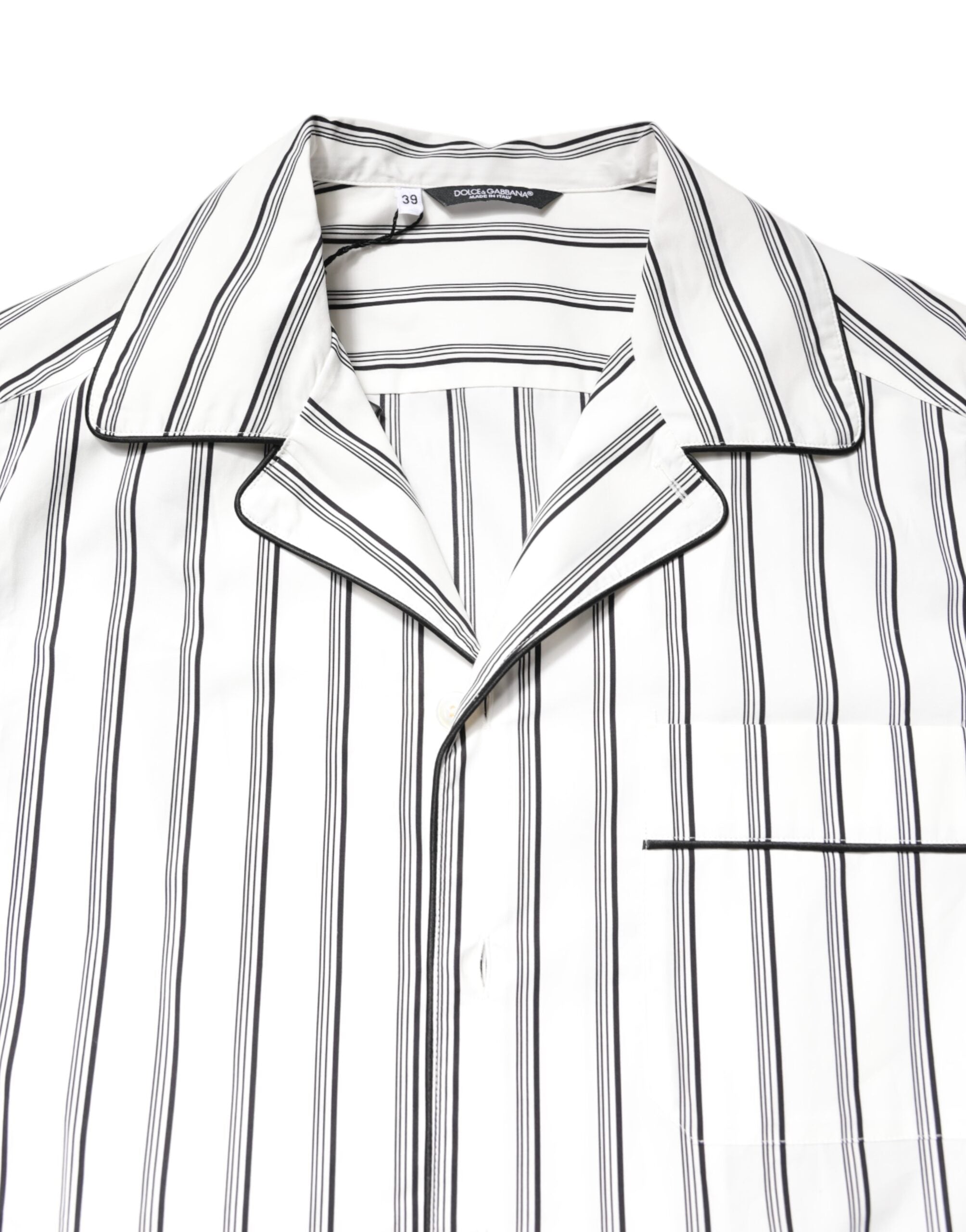 Dolce & Gabbana Weiß gestreiftes Lounge-Pyjama-Schlafanzug-Shirt