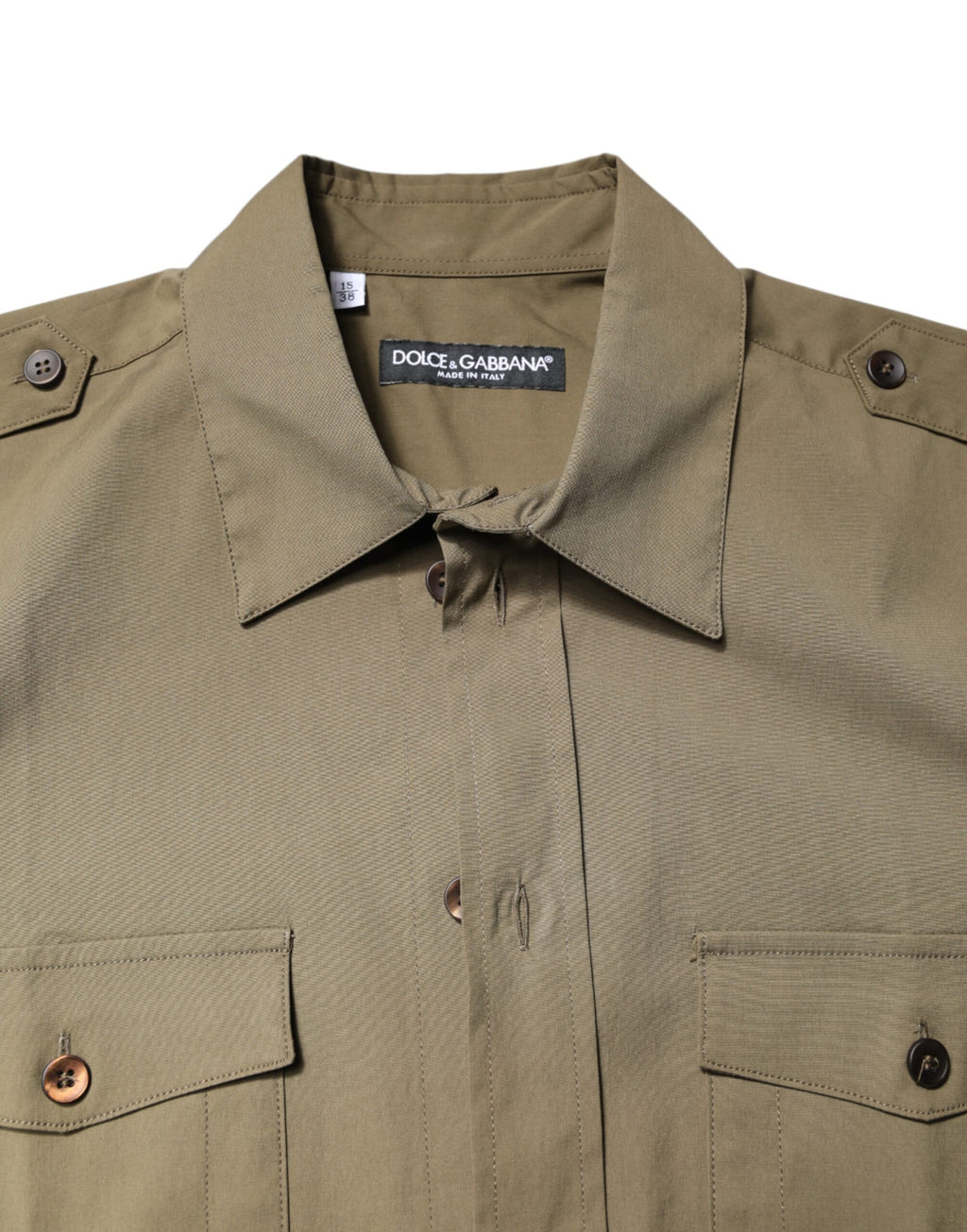 Dolce & Gabbana Braunes Baumwoll-Stretch-Langarmhemd