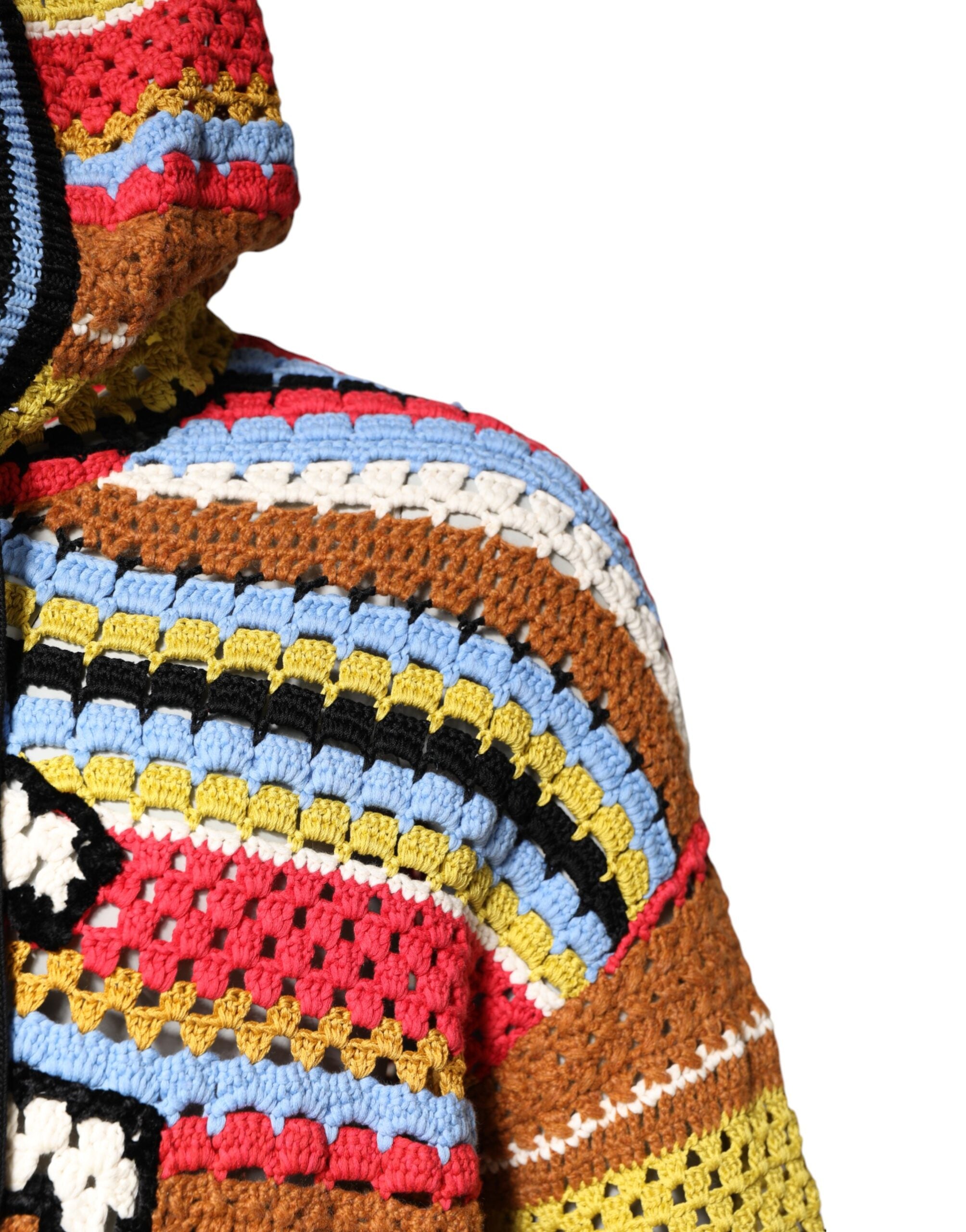 Dolce & Gabbana Multicolor Pullover mit Kapuze aus Baumwolle