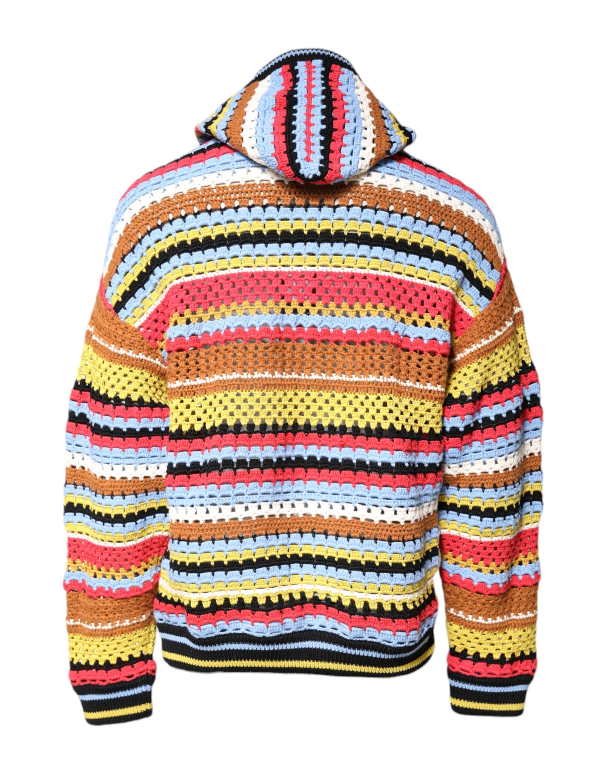 Dolce & Gabbana Multicolor Pullover mit Kapuze aus Baumwolle
