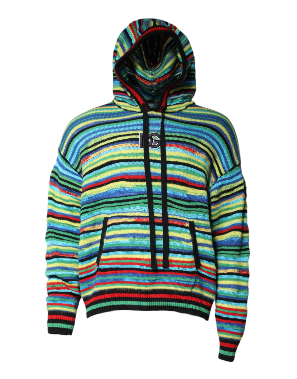 Dolce & Gabbana Multicolor Pullover mit Kapuze aus Baumwolle