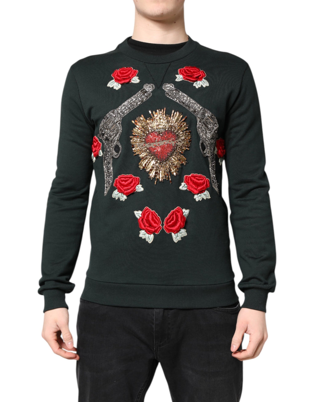 Dolce & Gabbana Schwarzer Pullover mit Paillettenverzierung