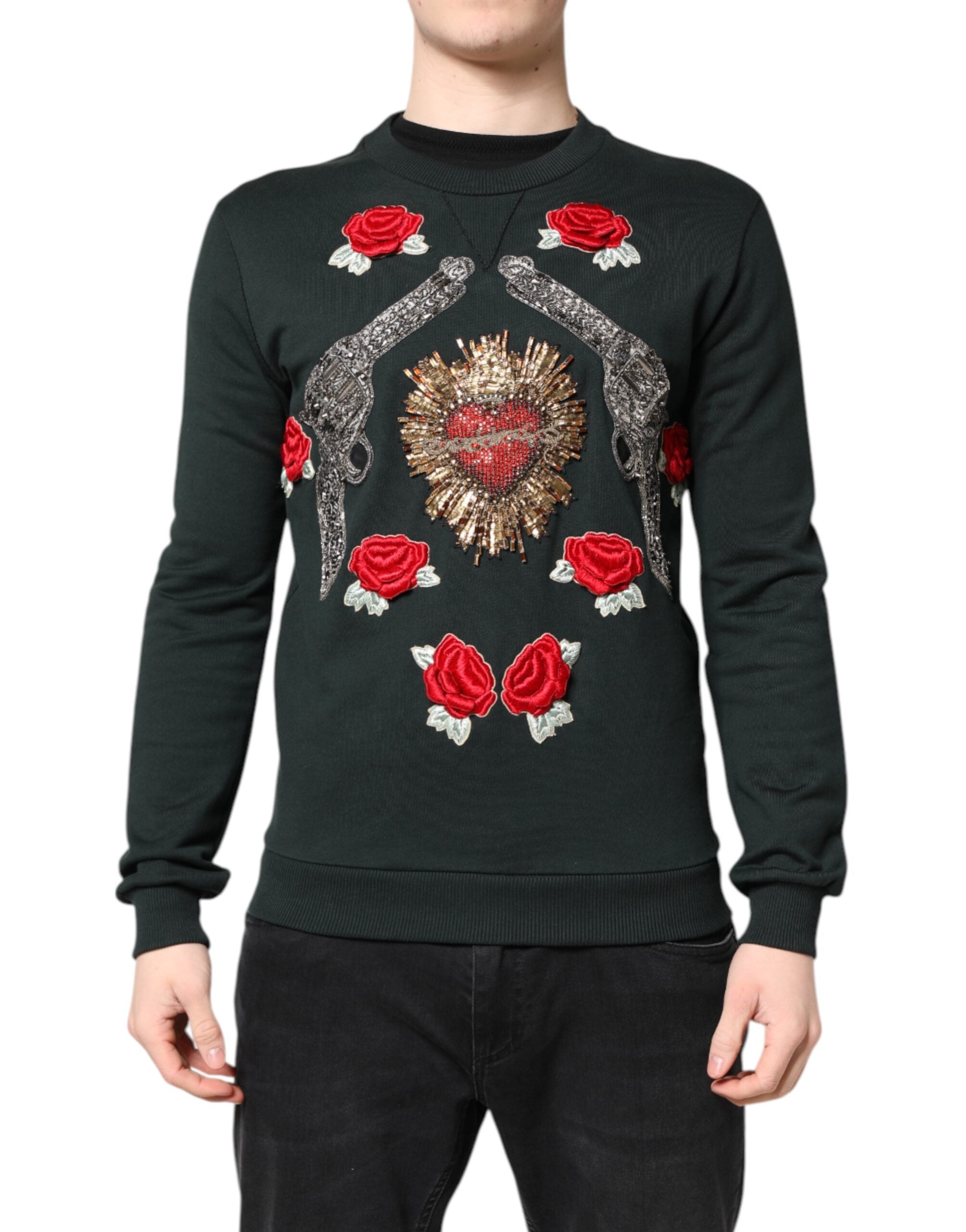 Dolce & Gabbana Schwarzer Pullover mit Paillettenverzierung