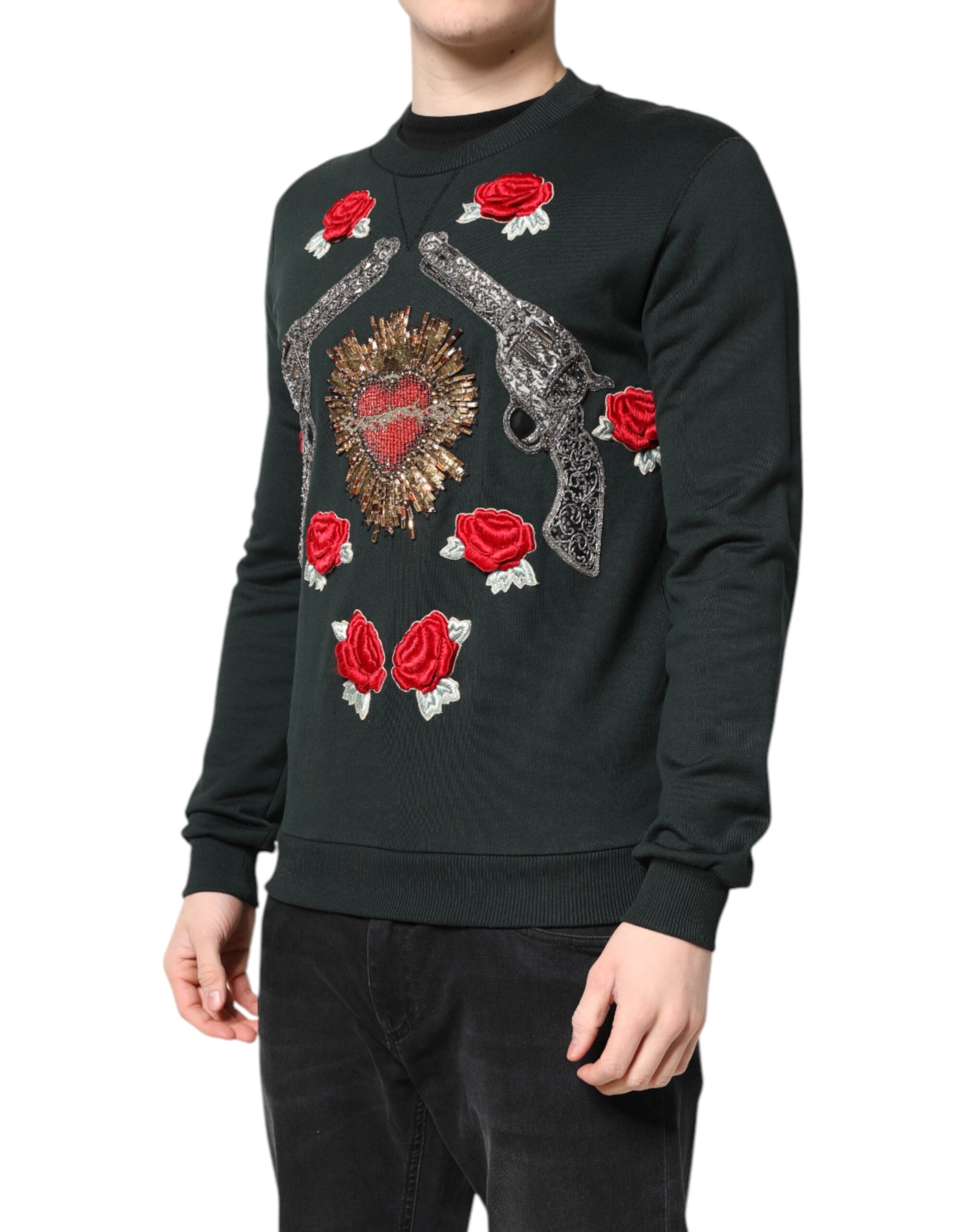 Dolce & Gabbana Schwarzer Pullover mit Paillettenverzierung