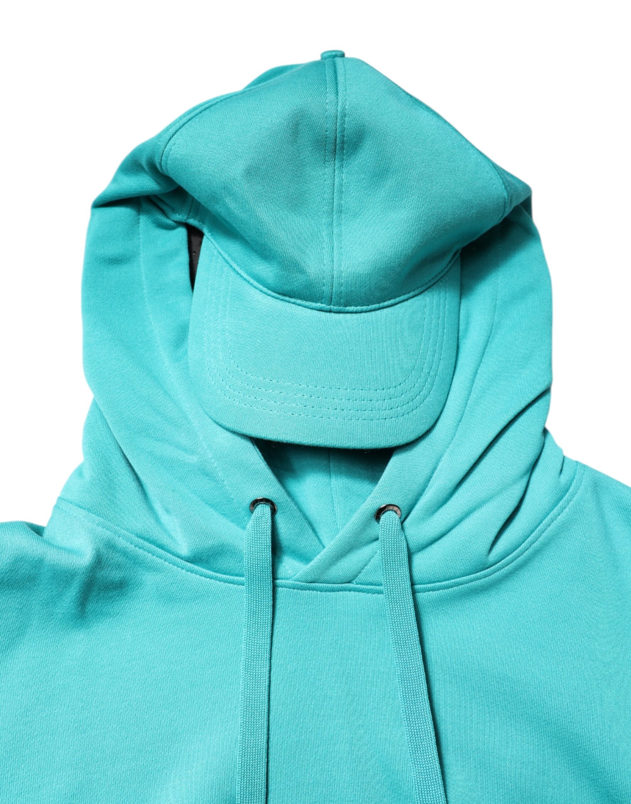 Dolce & Gabbana Grün Baumwolle mit Kapuze Männer Sportswear Weste Pullover