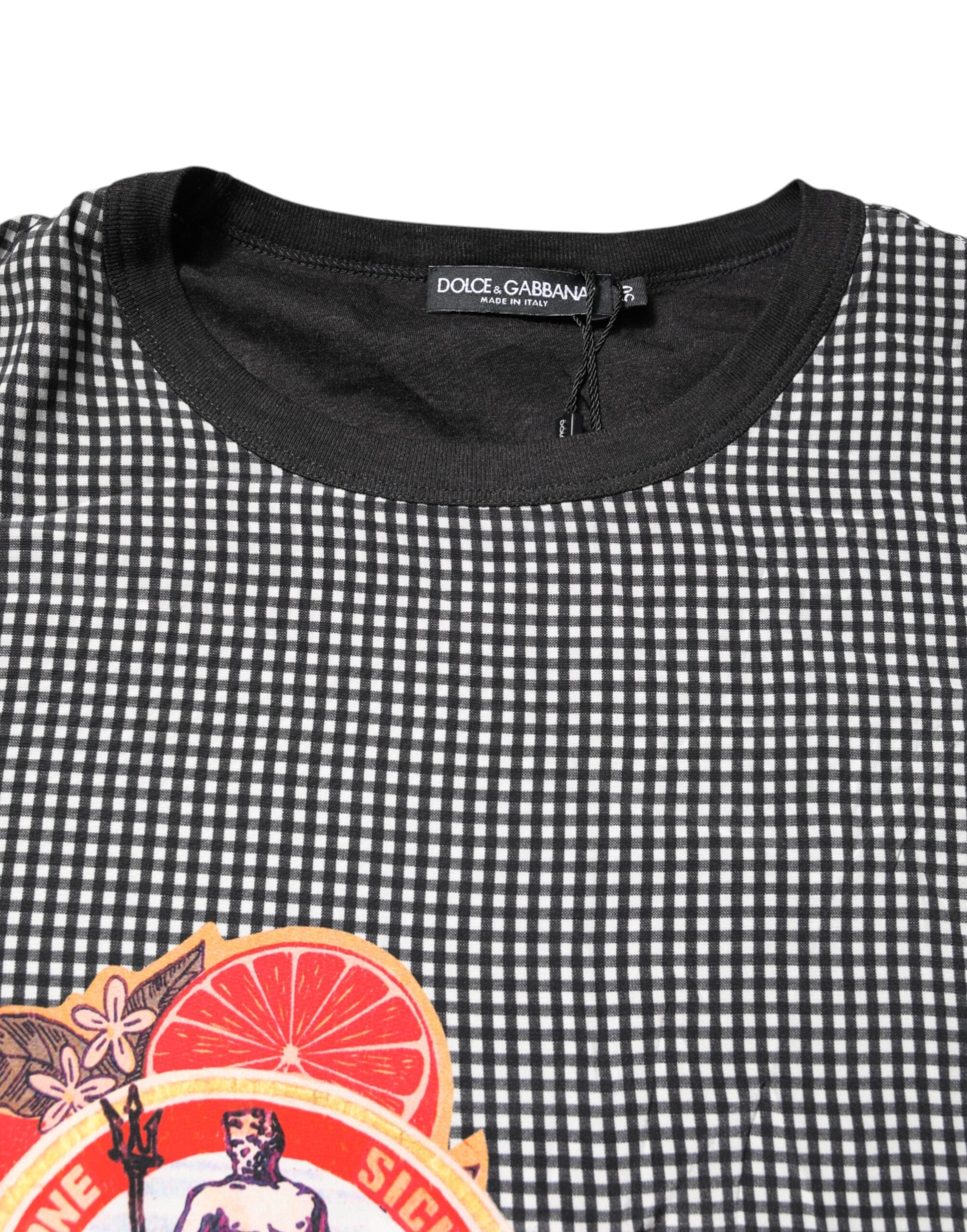 Dolce & Gabbana Schwarzes Kurzarm-T-Shirt mit Grafikdruck