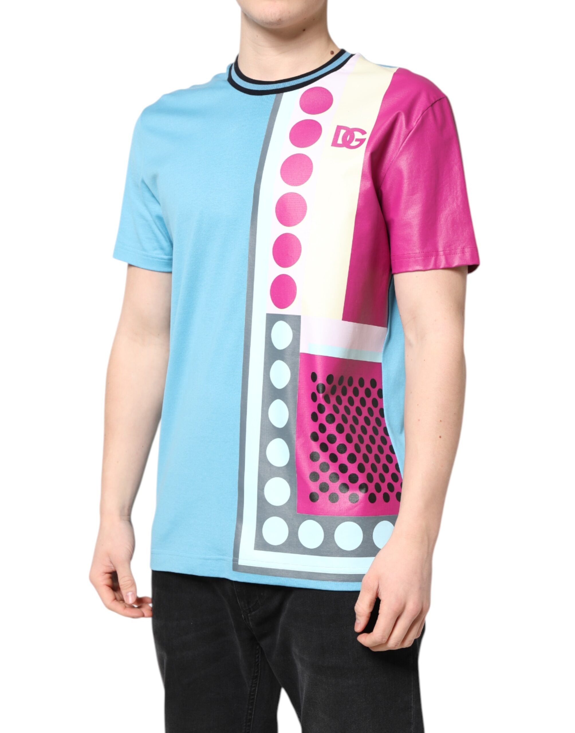 Dolce & Gabbana Mehrfarbig bedrucktes Logo-T-Shirt mit kurzen Ärmeln