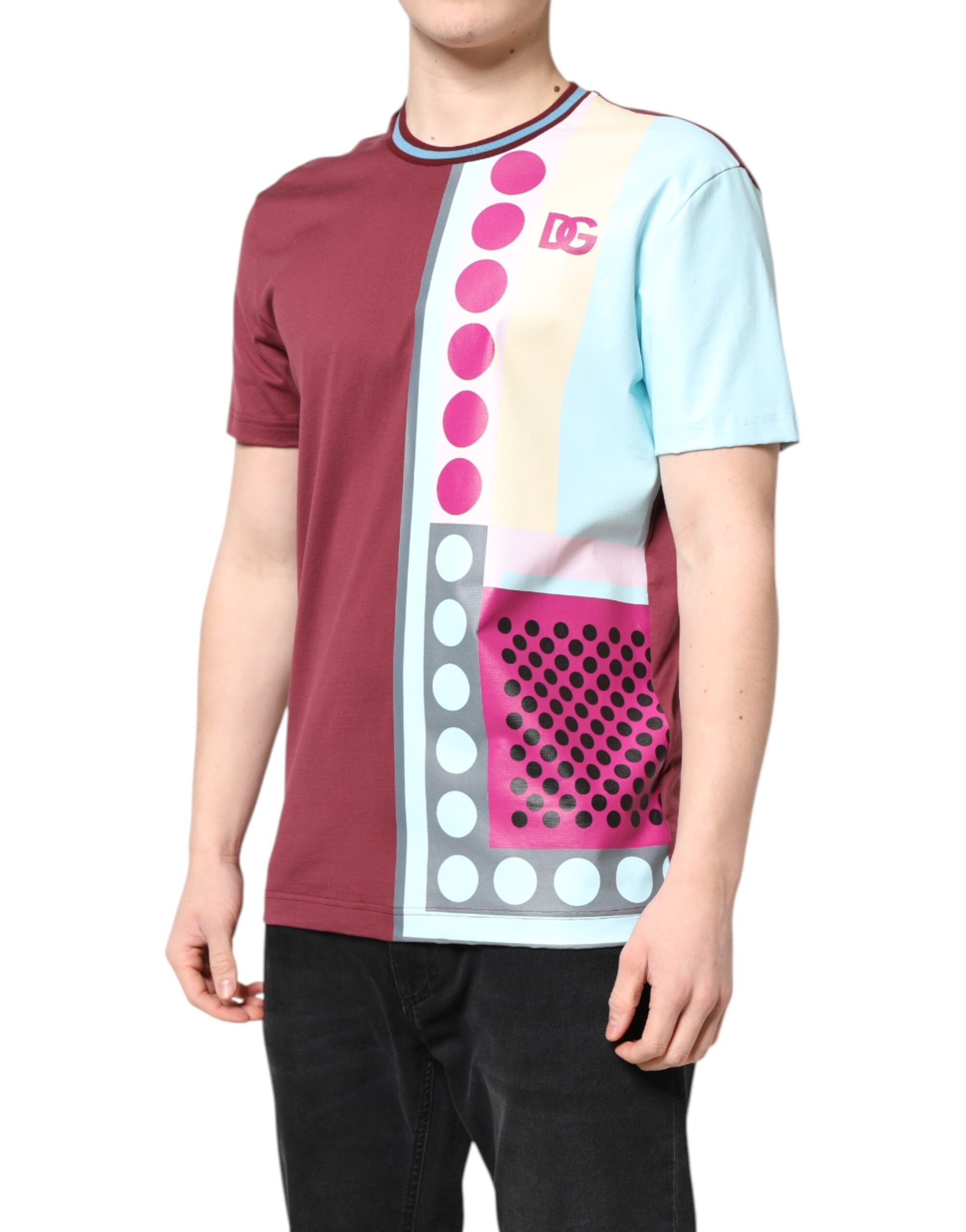 Dolce & Gabbana Mehrfarbig bedrucktes Logo-T-Shirt mit kurzen Ärmeln