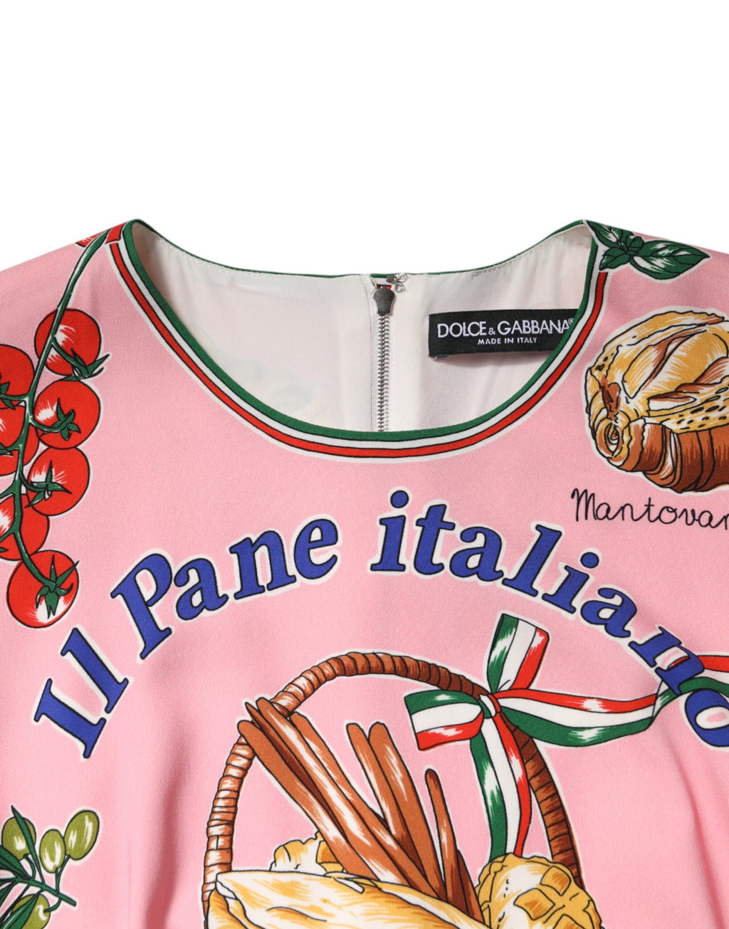 Dolce & Gabbana Roze Gebak Print Nauwsluitende Schede Midi Jurk