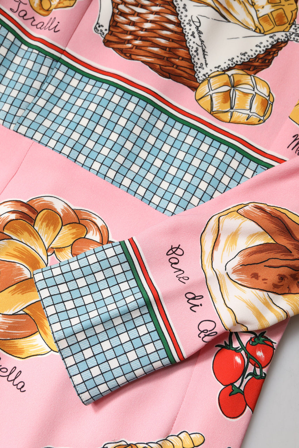 Dolce & Gabbana Roze Gebak Print Nauwsluitende Schede Midi Jurk
