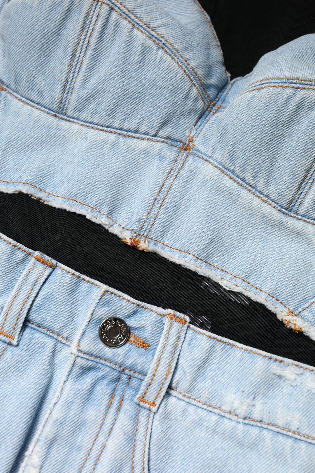 Dolce & Gabbana Zwart Blauwe Denim Mini-jurk Met Lange Mouwen
