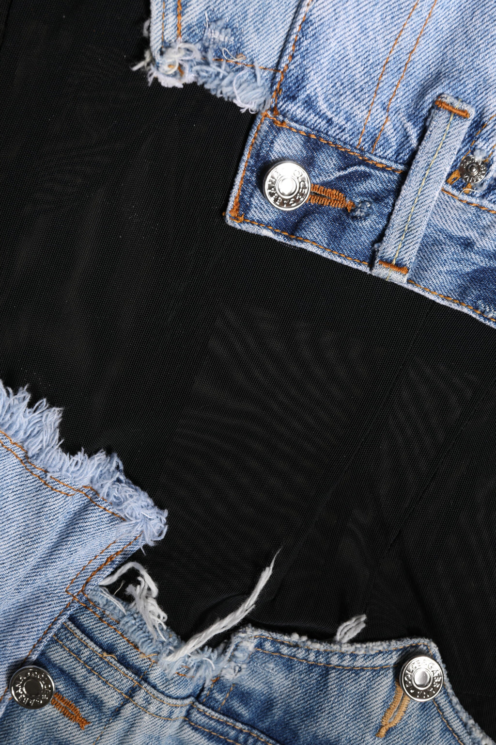 Dolce & Gabbana Schwarzblaues ärmelloses Denim-Minikleid