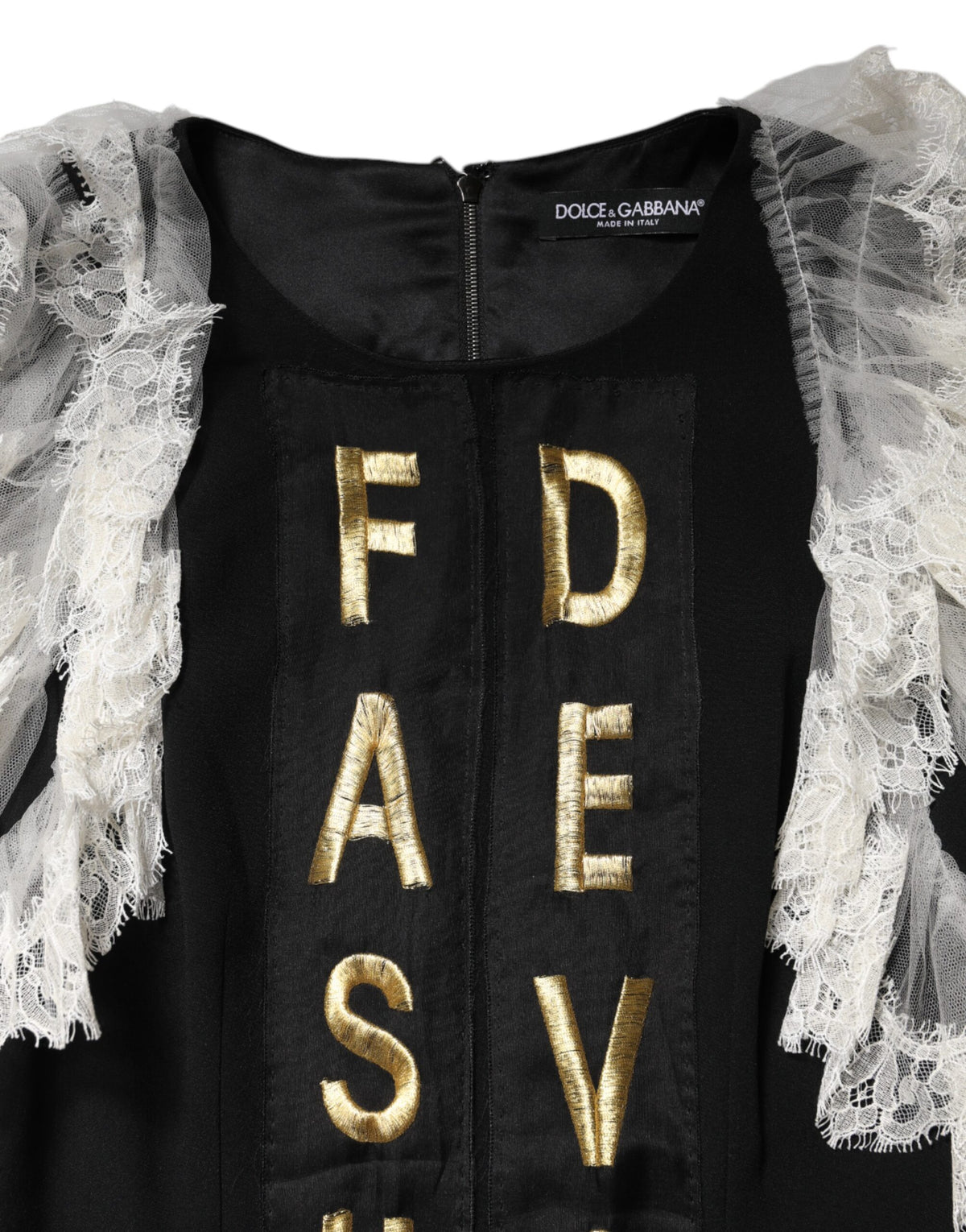 Dolce & Gabbana Schwarzes Fashion Devotion Mini-Kleid mit Verzierungen