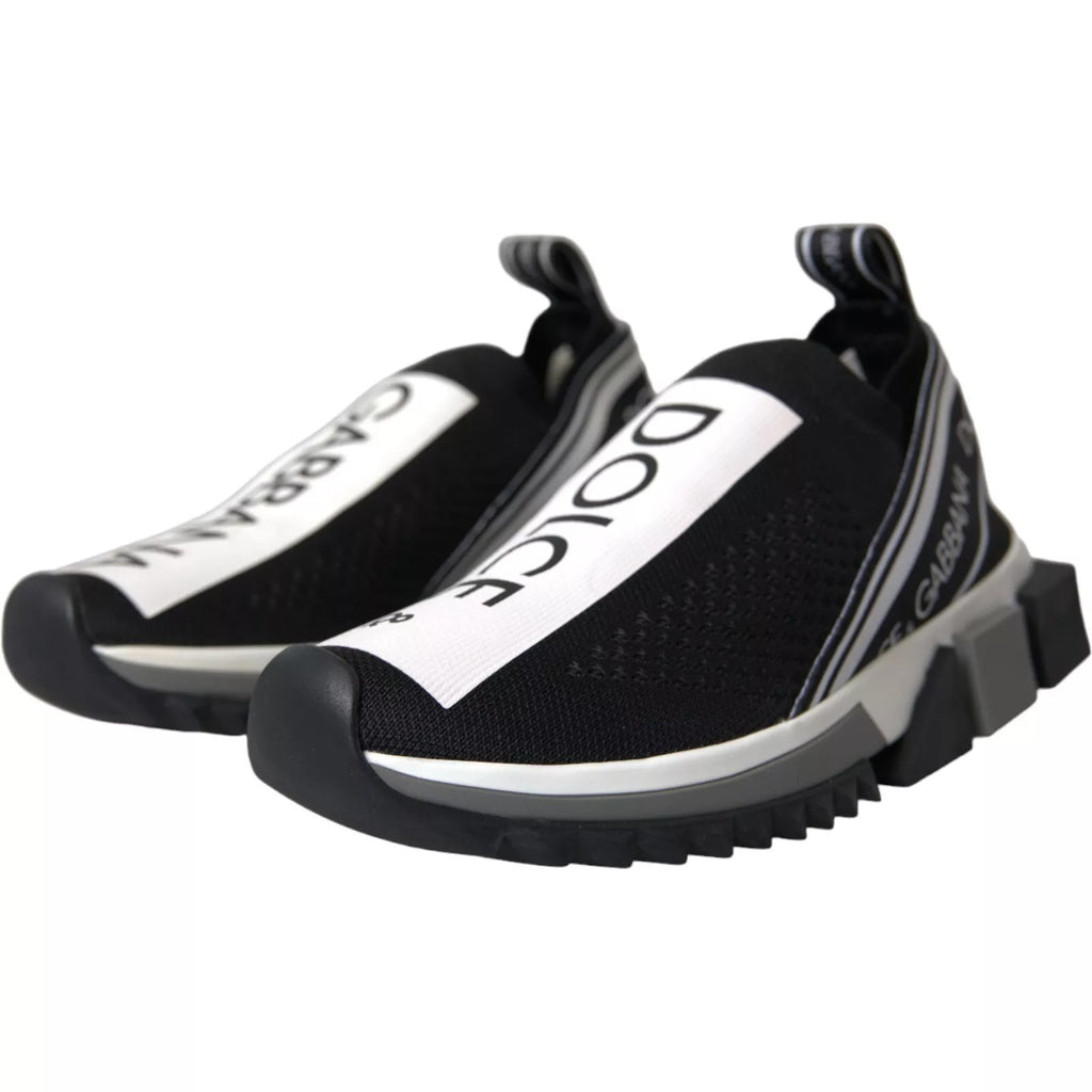 Dolce & Gabbana Schwarz Weiß Slip On Sorrento Sneakers Schuhe