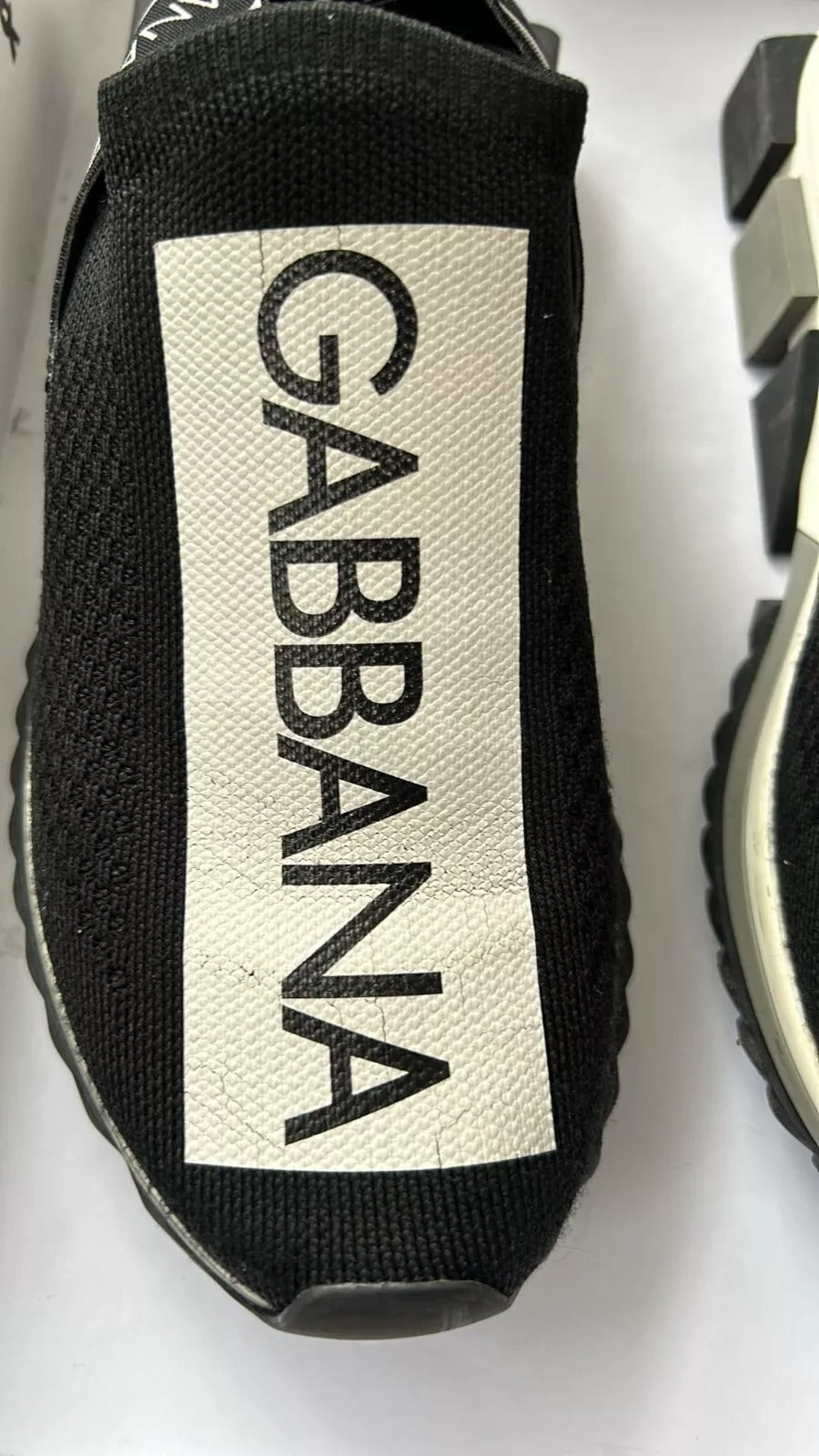 Dolce & Gabbana Schwarz Weiß Slip On Sorrento Sneakers Schuhe