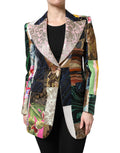 Dolce & Gabbana Multicolor Blumen-Patchwork Jacquard-Jacke