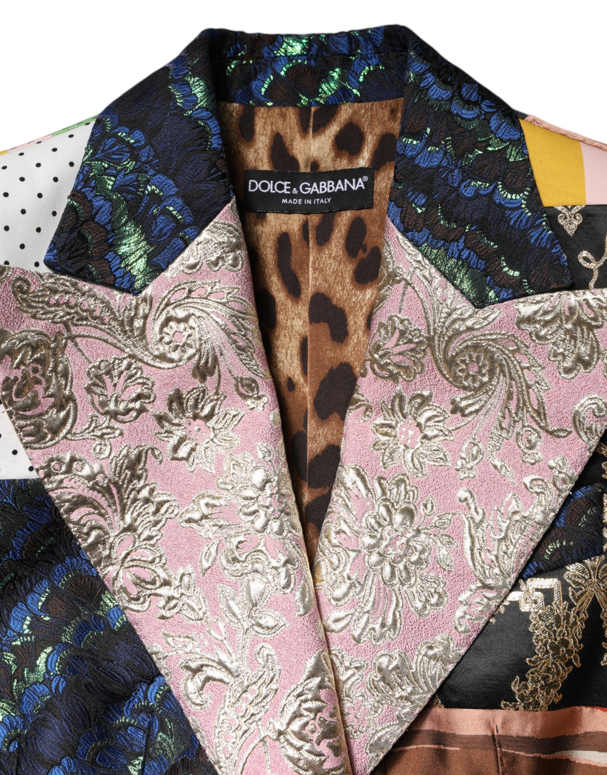Dolce & Gabbana Multicolor Blumen-Patchwork Jacquard-Jacke