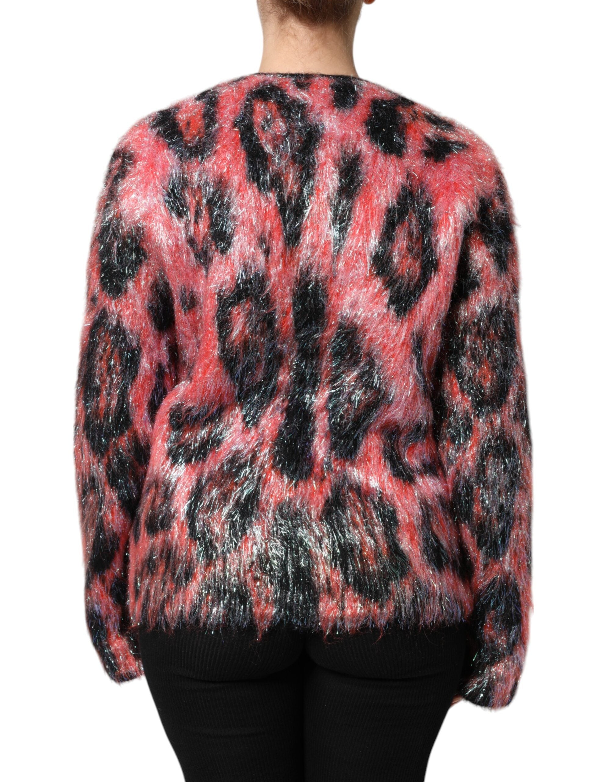 Dolce & Gabbana Roter Mohair-Woll-Cardigan mit Knopfleiste
