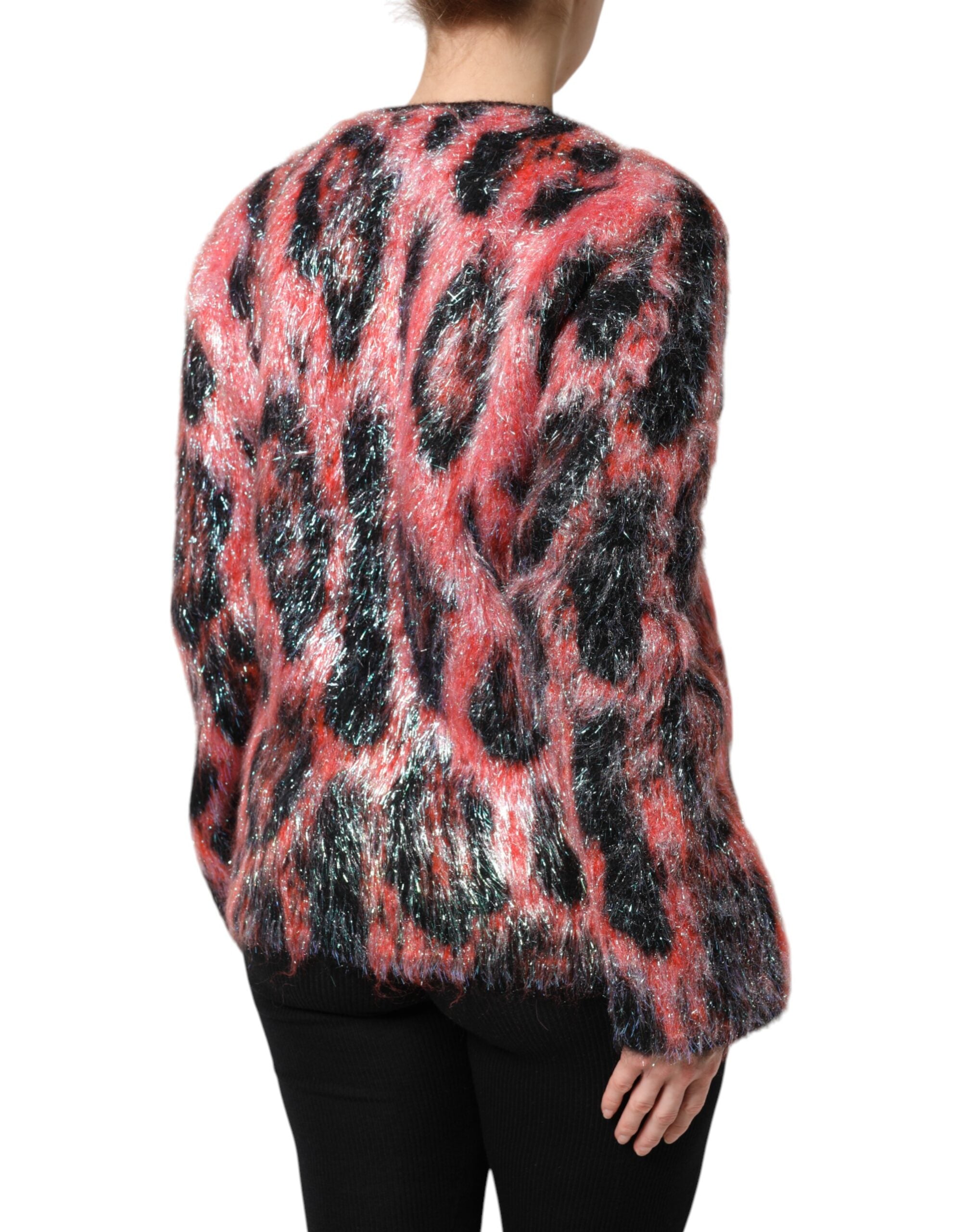 Dolce & Gabbana Roter Mohair-Woll-Cardigan mit Knopfleiste