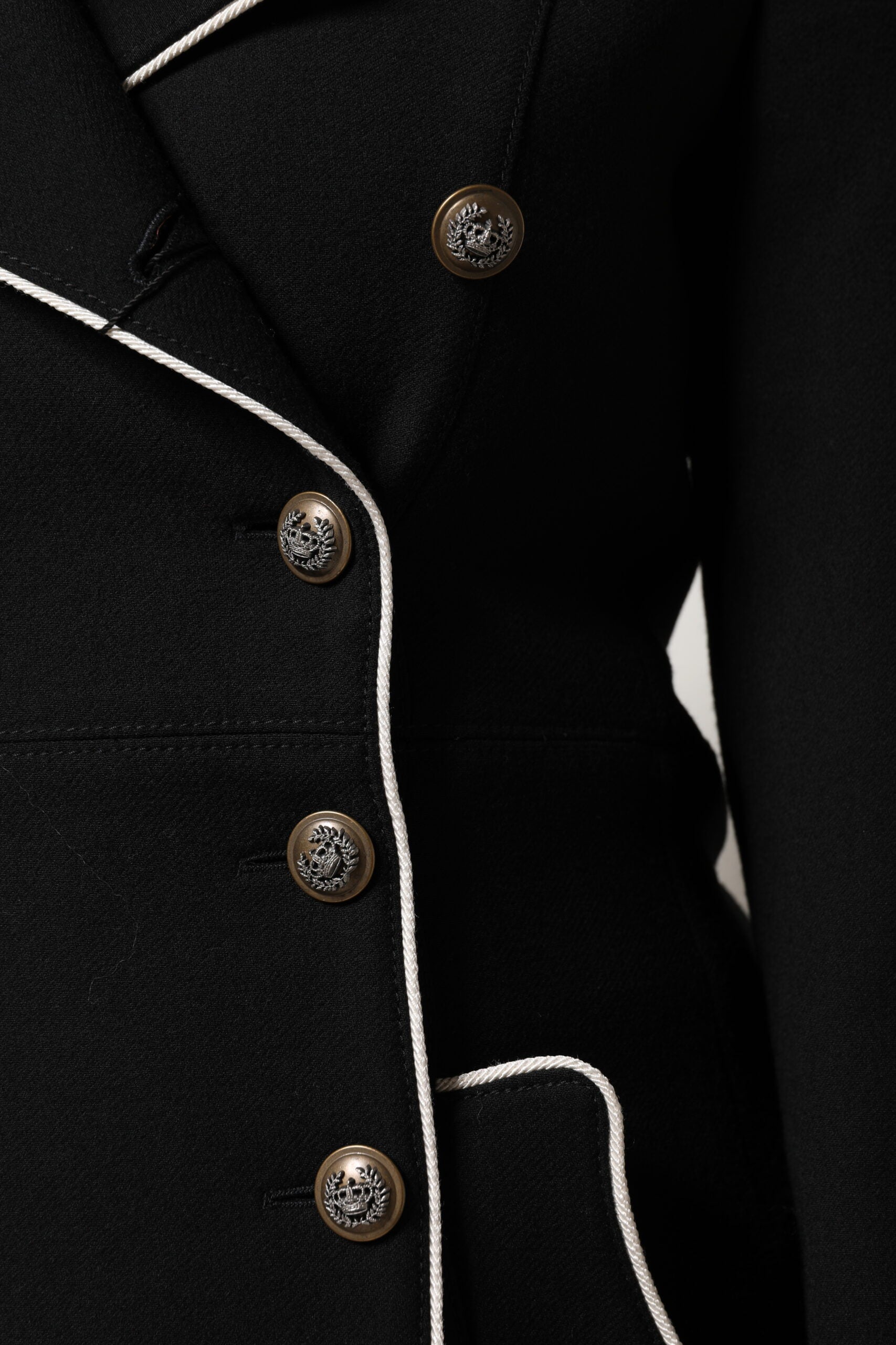 Dolce & Gabbana Schwarze doppelreihige Blazerjacke aus Wolle