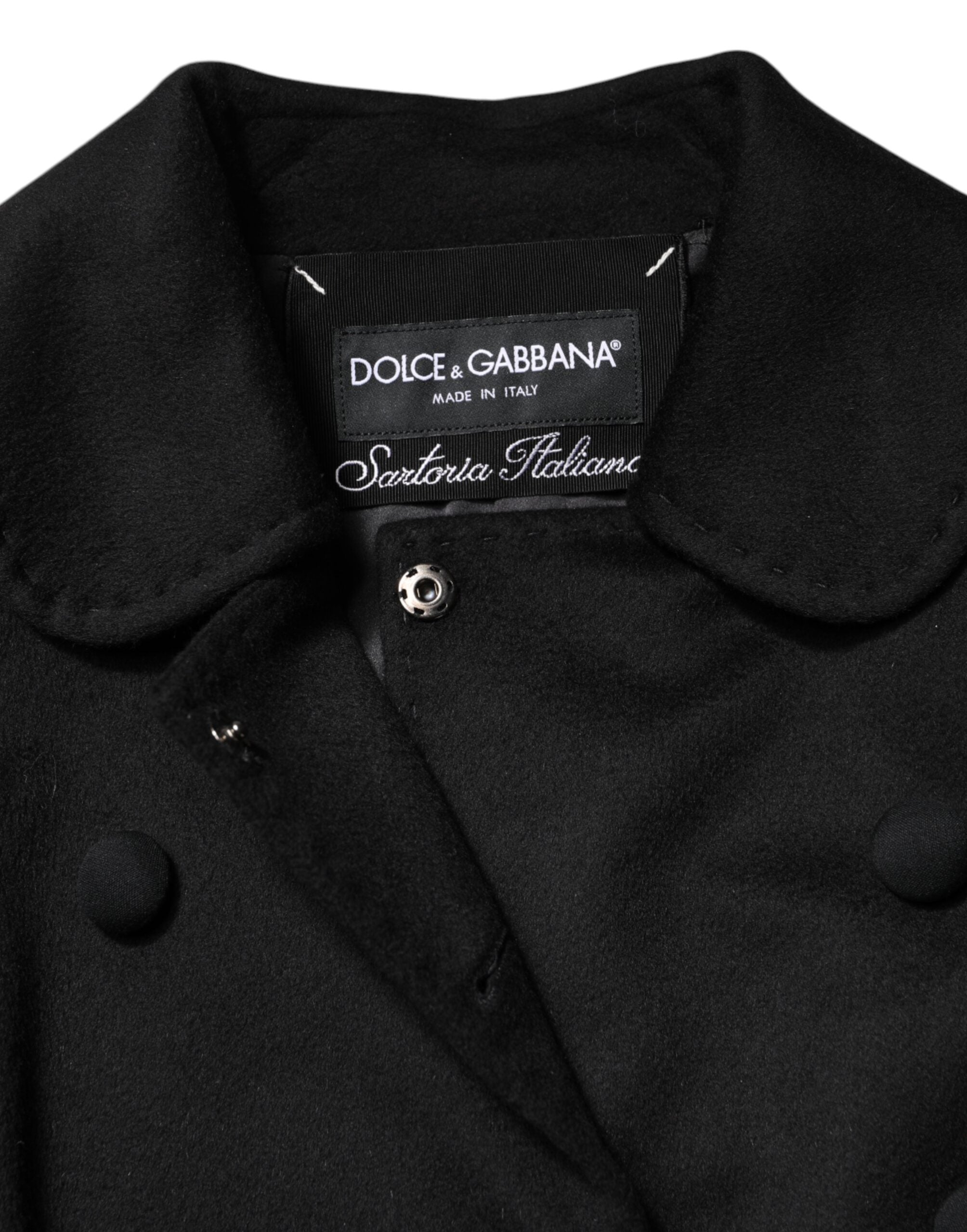 Dolce & Gabbana Schwarze Sartoria Italiano Blazer Jacke aus Wolle