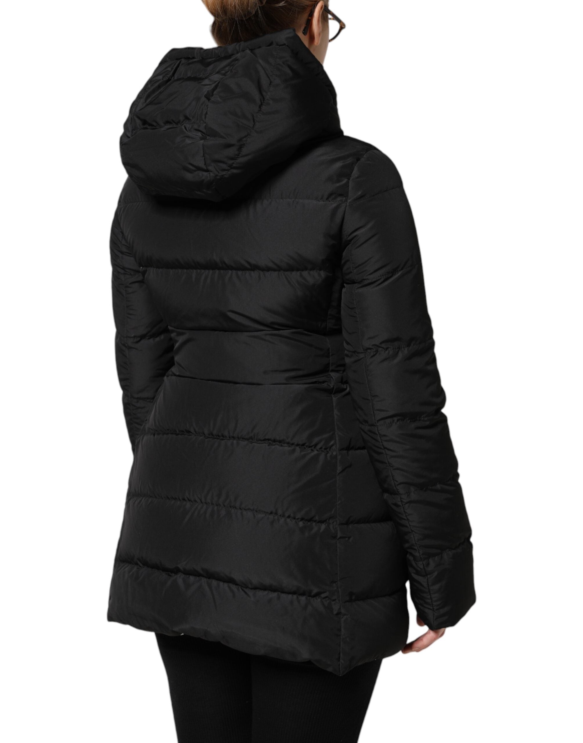 Dolce & Gabbana Schwarze Kapuzenpulli-Zip-Wendejacke