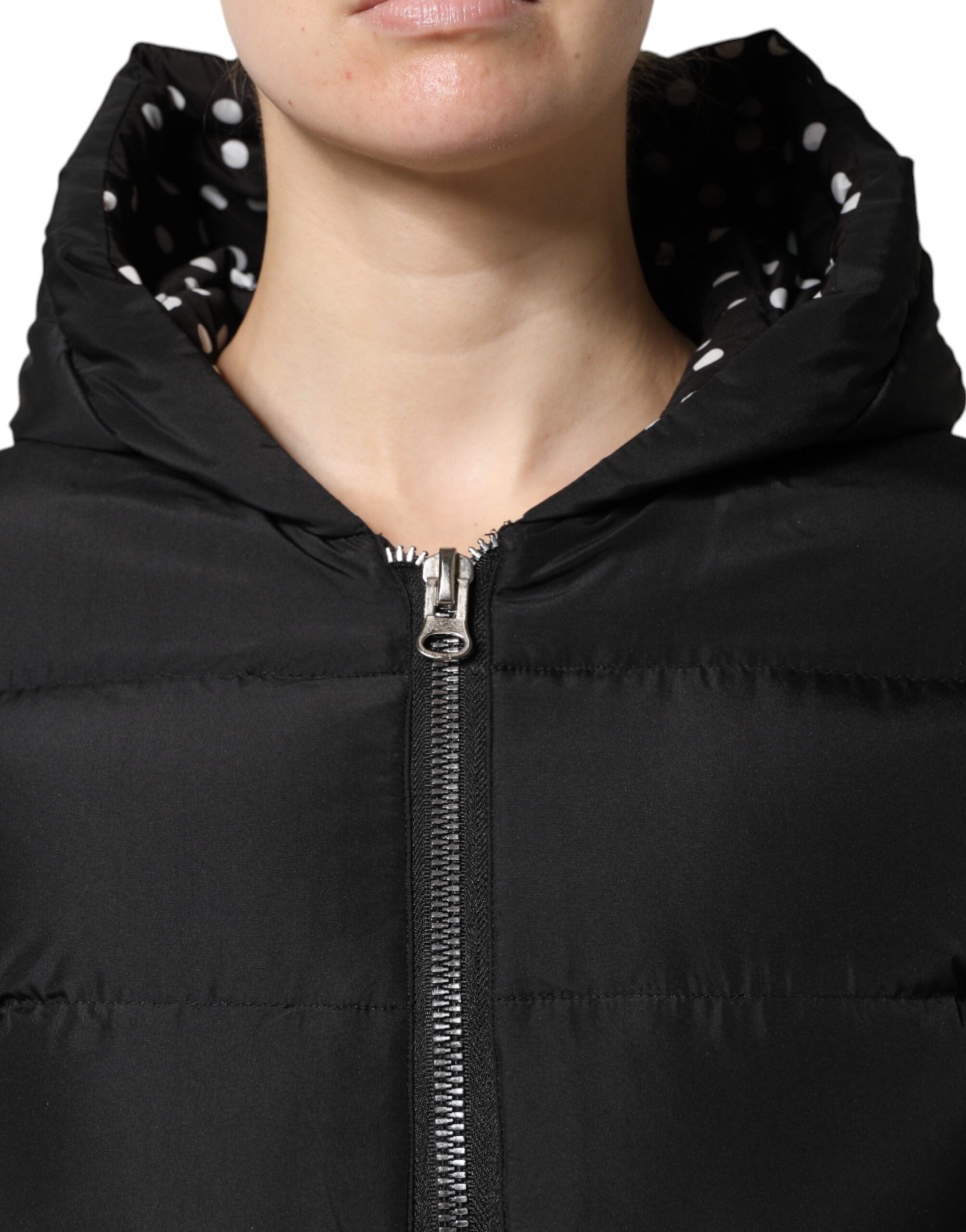 Dolce & Gabbana Schwarze Kapuzenpulli-Zip-Wendejacke