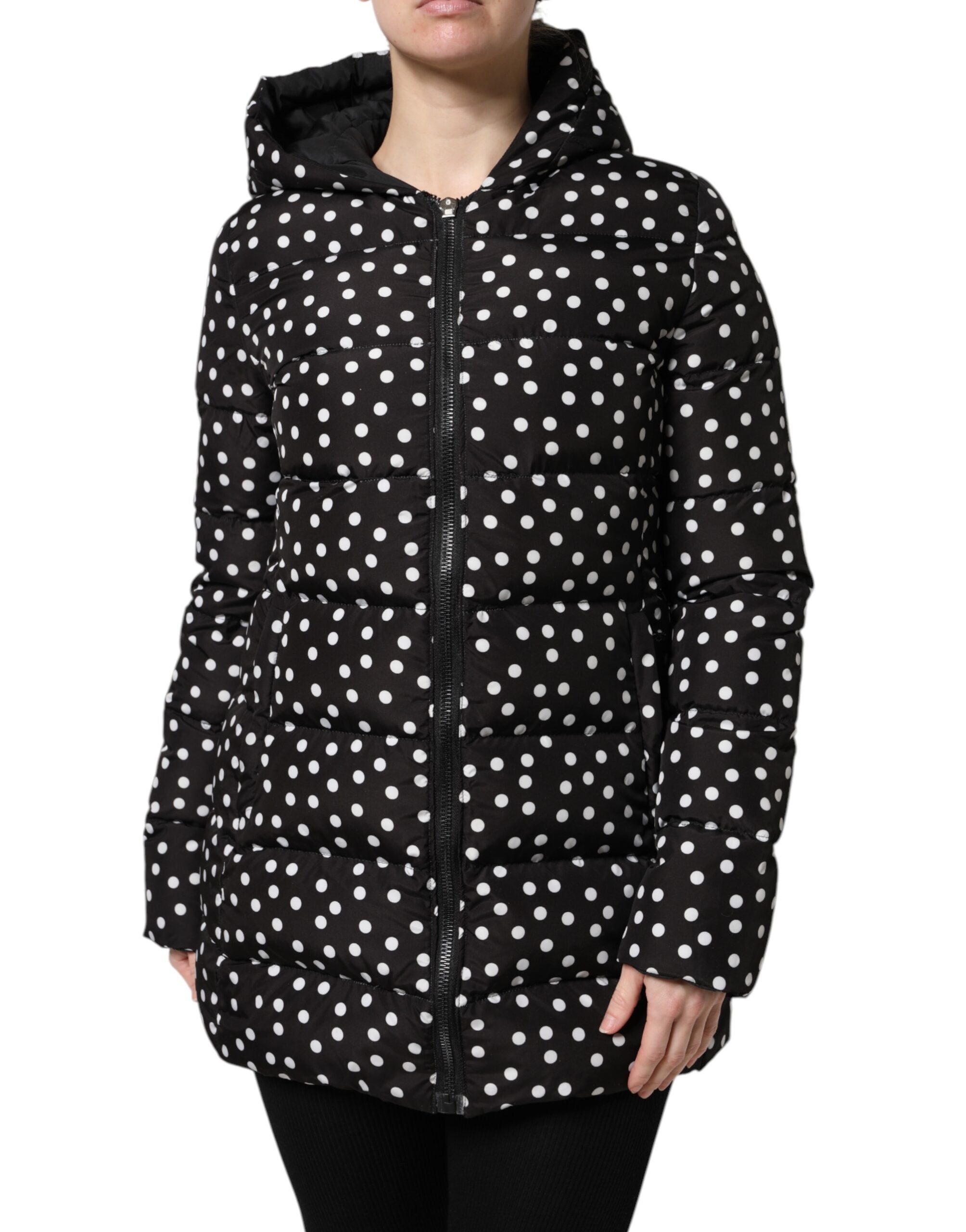 Dolce & Gabbana Schwarze Kapuzenpulli-Zip-Wendejacke