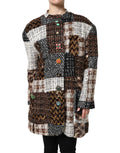 Dolce & Gabbana Multicolor Patchwork-Jacke mit Knopfleiste