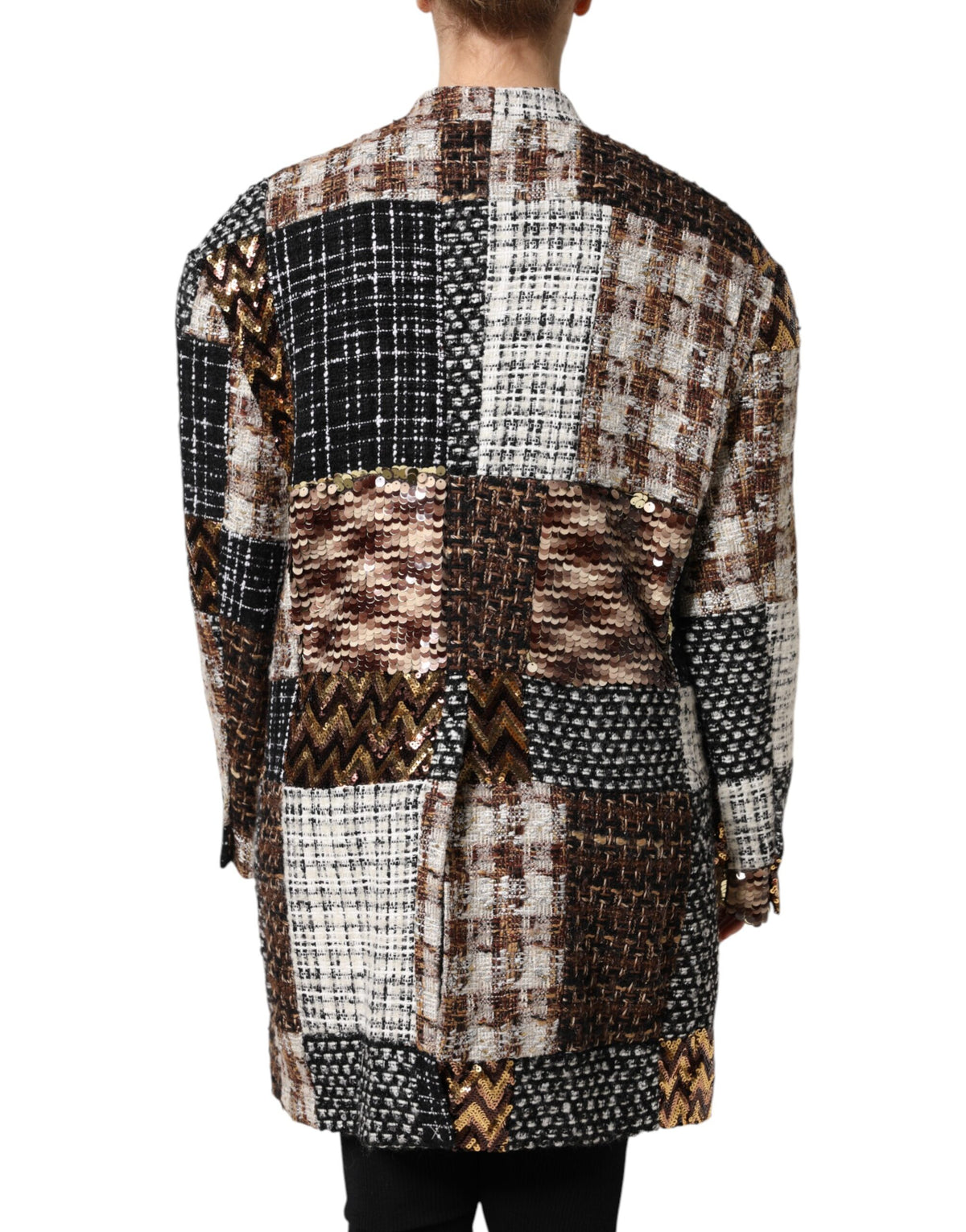 Dolce & Gabbana Multicolor Patchwork-Jacke mit Knopfleiste