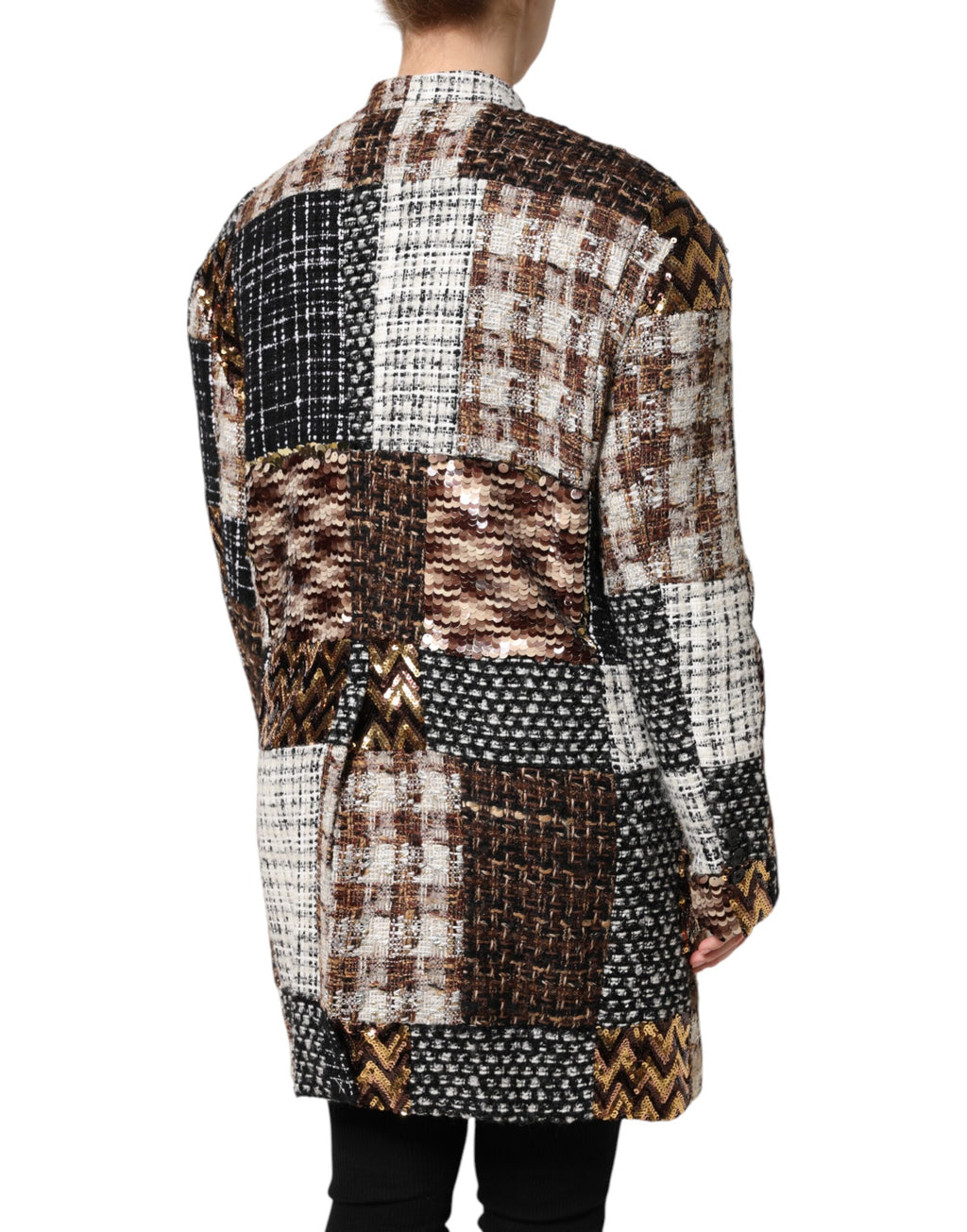 Dolce & Gabbana Multicolor Patchwork-Jacke mit Knopfleiste