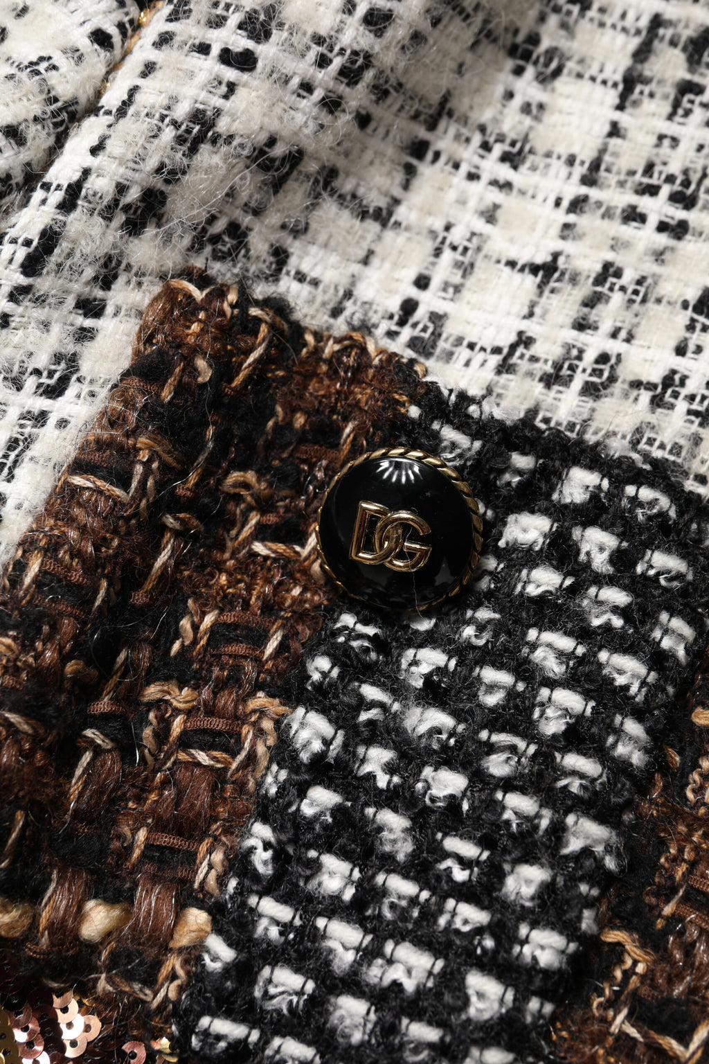 Dolce & Gabbana Multicolor Patchwork-Jacke mit Knopfleiste