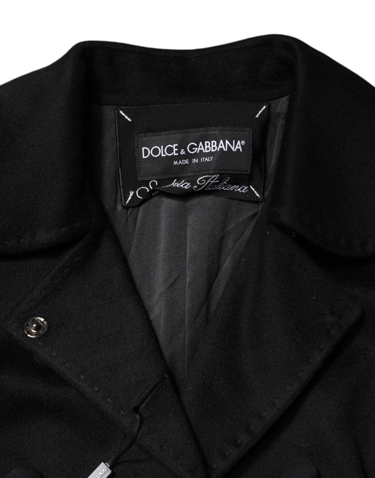 Dolce & Gabbana Zwarte Wollen Sartoria Italiano Blazer Jas