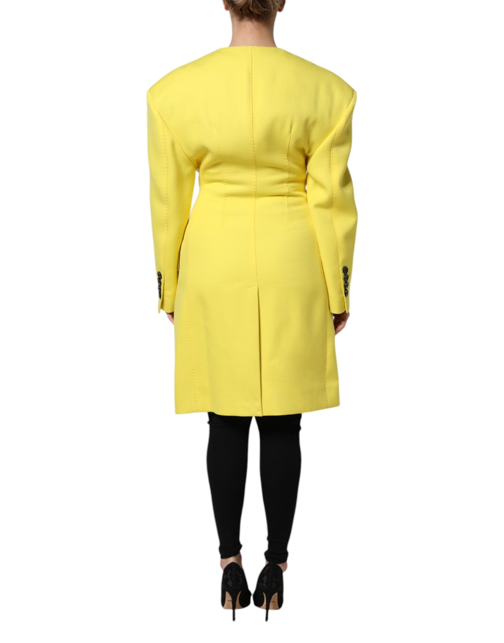 Dolce & Gabbana Gelber doppelreihiger Trenchcoat Jacke