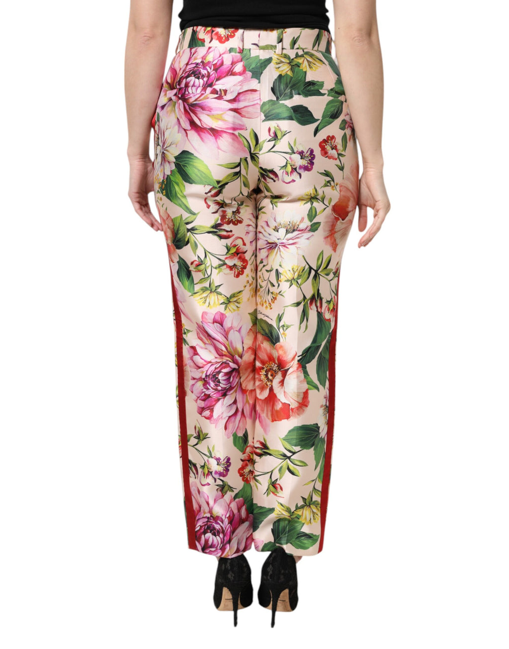 Dolce & Gabbana Multikleurige Rechte Broek Met Hoge Taille En Bloemenprint