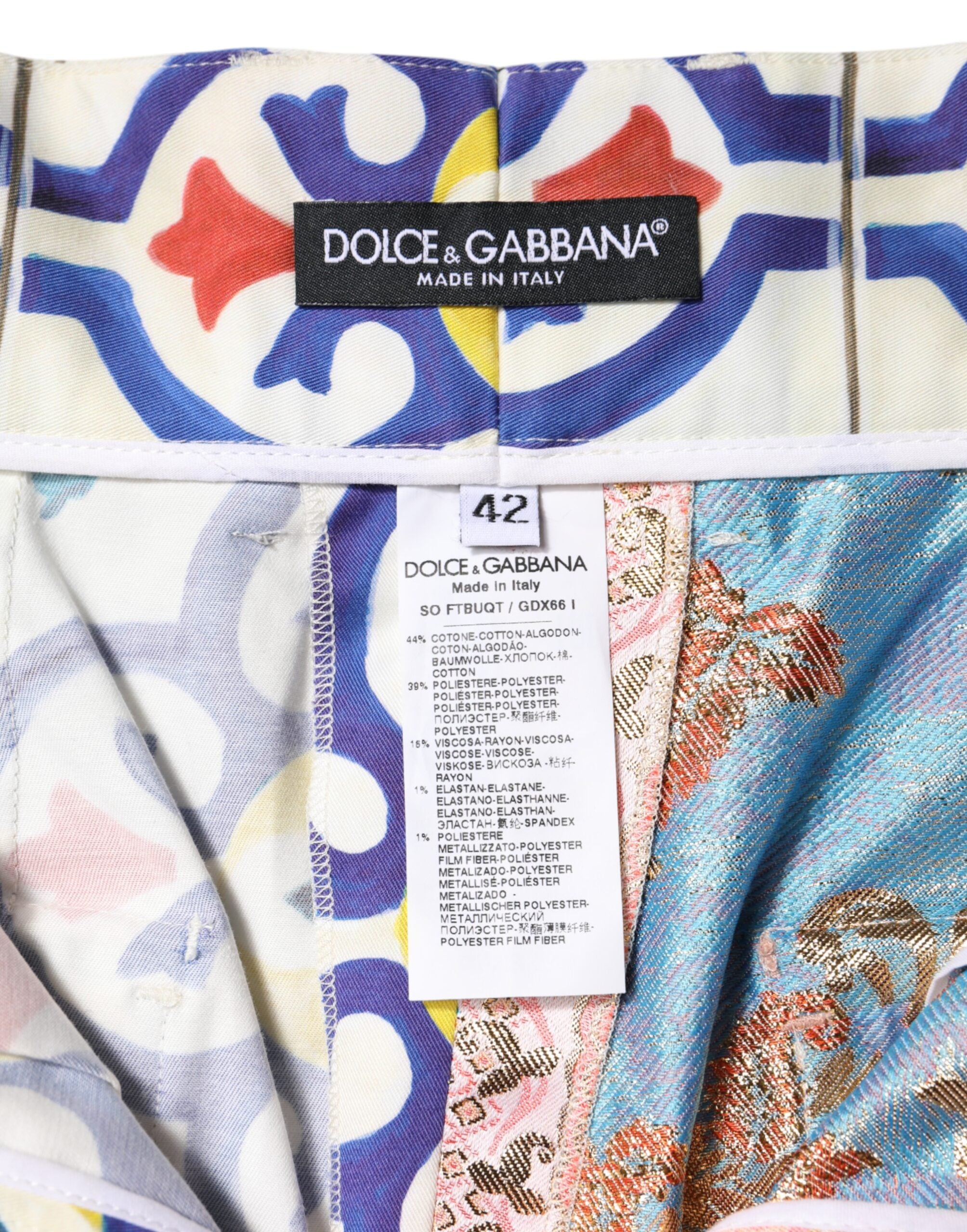 Dolce & Gabbana Multicolor Hohe Taille Frauen Hot Pants Shorts