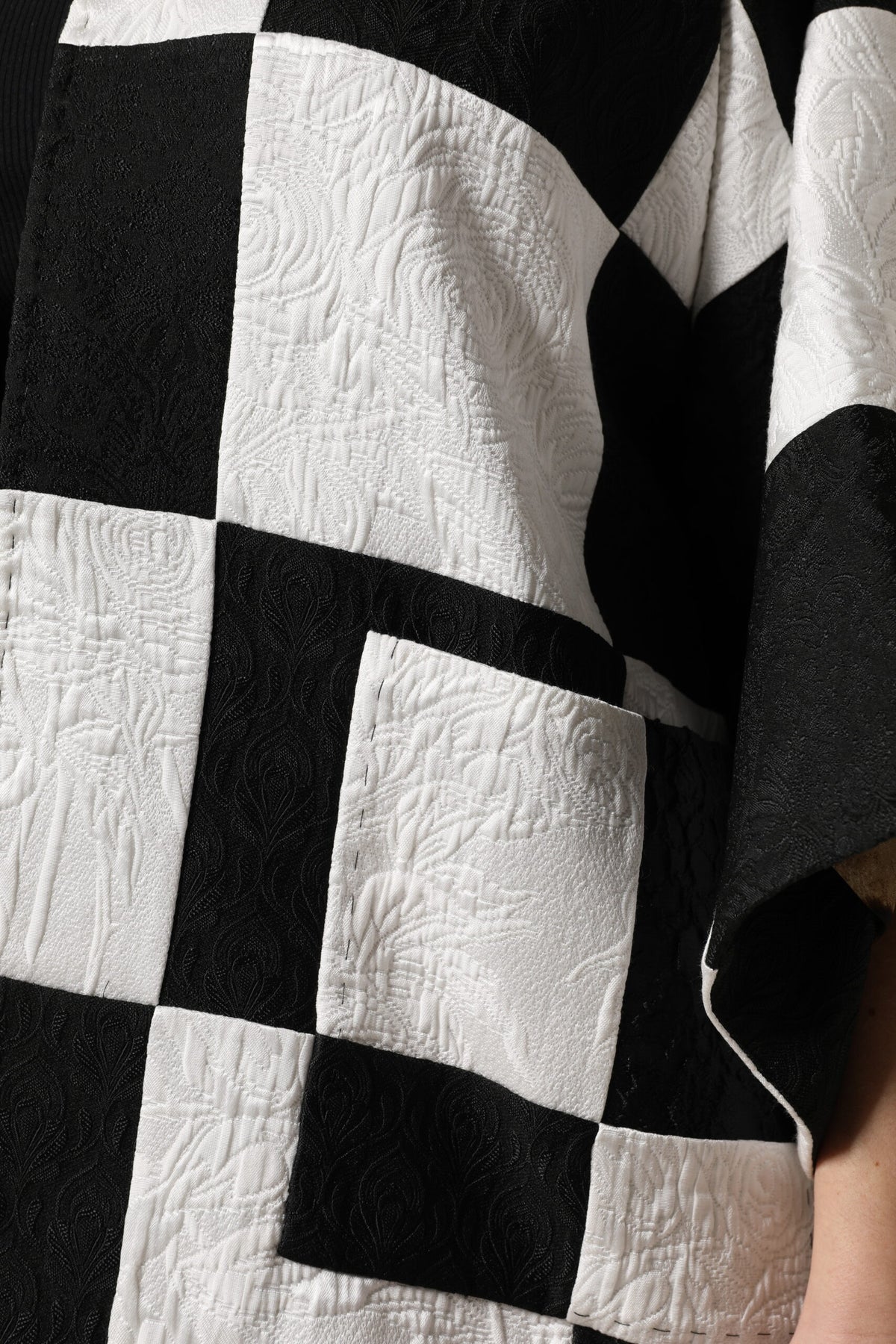 Dolce & Gabbana Weiß Schwarz Patchwork Jacquard-Blazerjacke