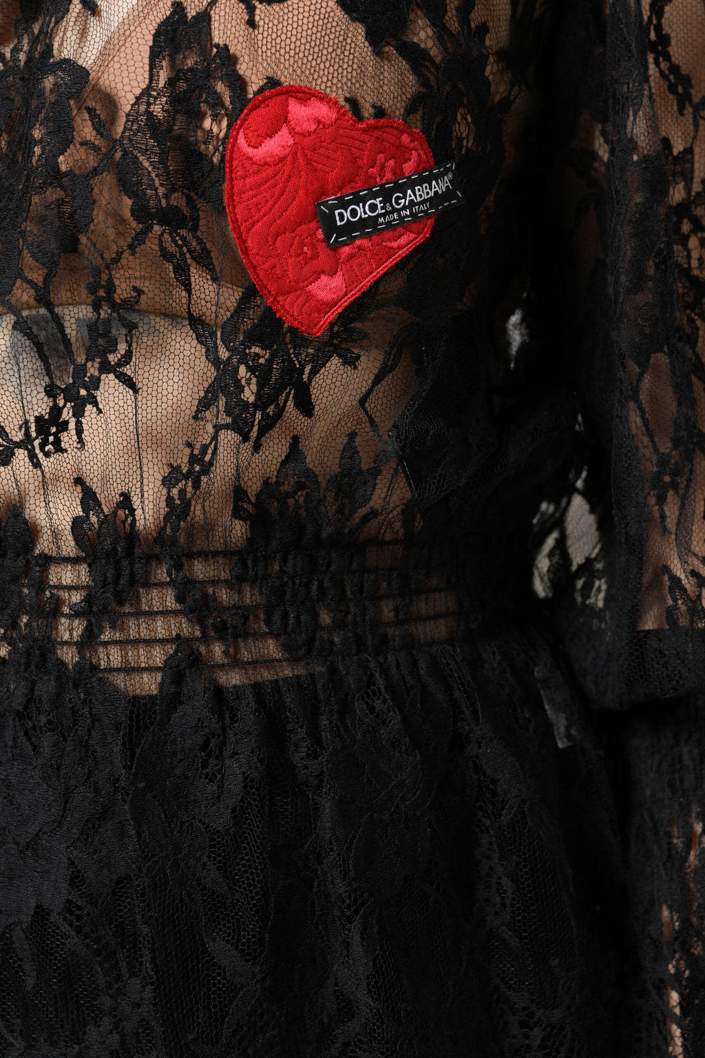 Dolce & Gabbana Schwarzes Blusentop aus Baumwolle mit floraler Spitze für Frauen