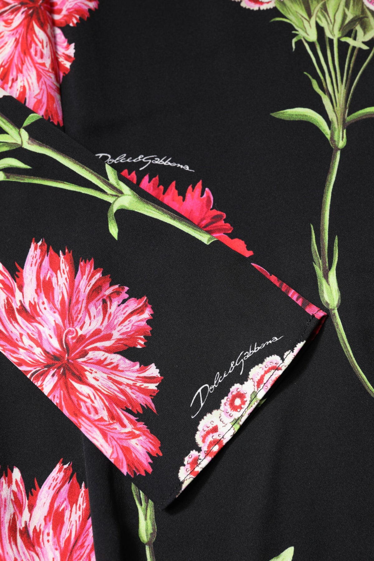 Dolce & Gabbana Schwarze Blumenbluse mit langen Ärmeln für Damen