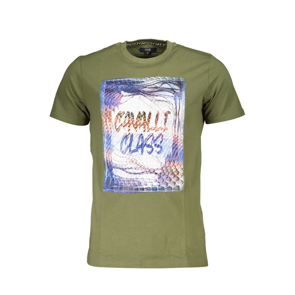 Cavalli Class Grünes Baumwolle Männer T-Shirt