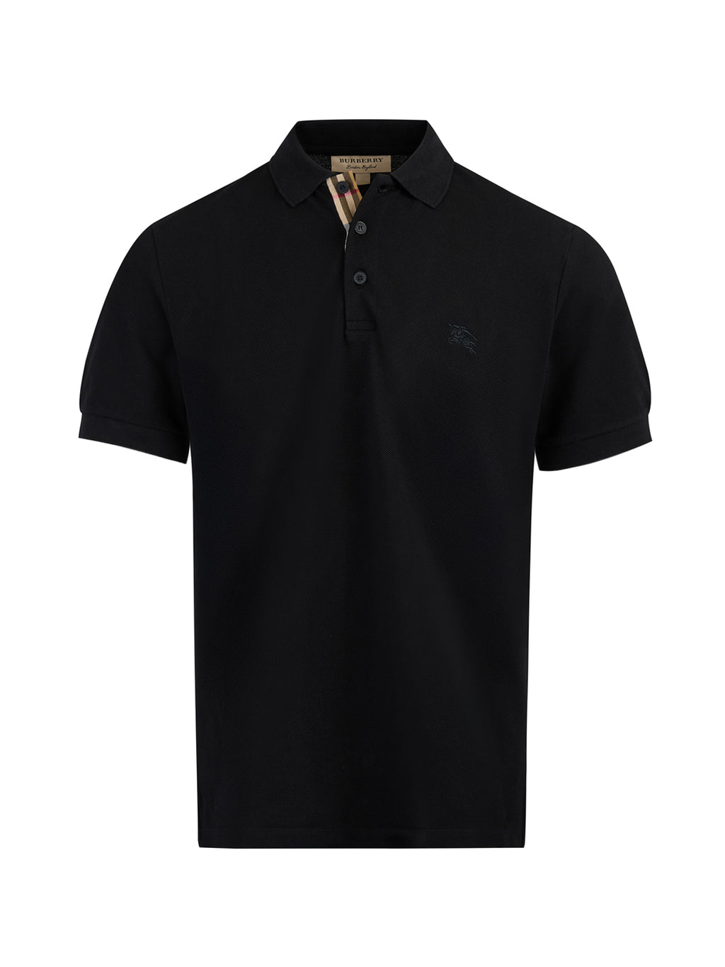 Burberry Schwarzes Polohemd mit Kragen aus Baumwolle