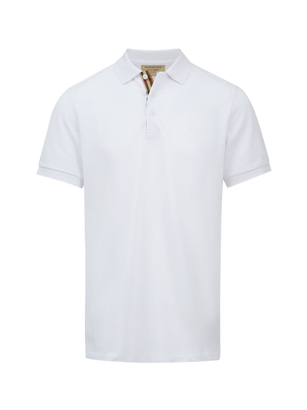 Burberry Weißes Polohemd mit Kragen aus Baumwolle