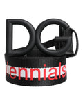 Dolce & Gabbana Schwarzer Polyestergürtel mit Logo-Print und DG-Schnalle