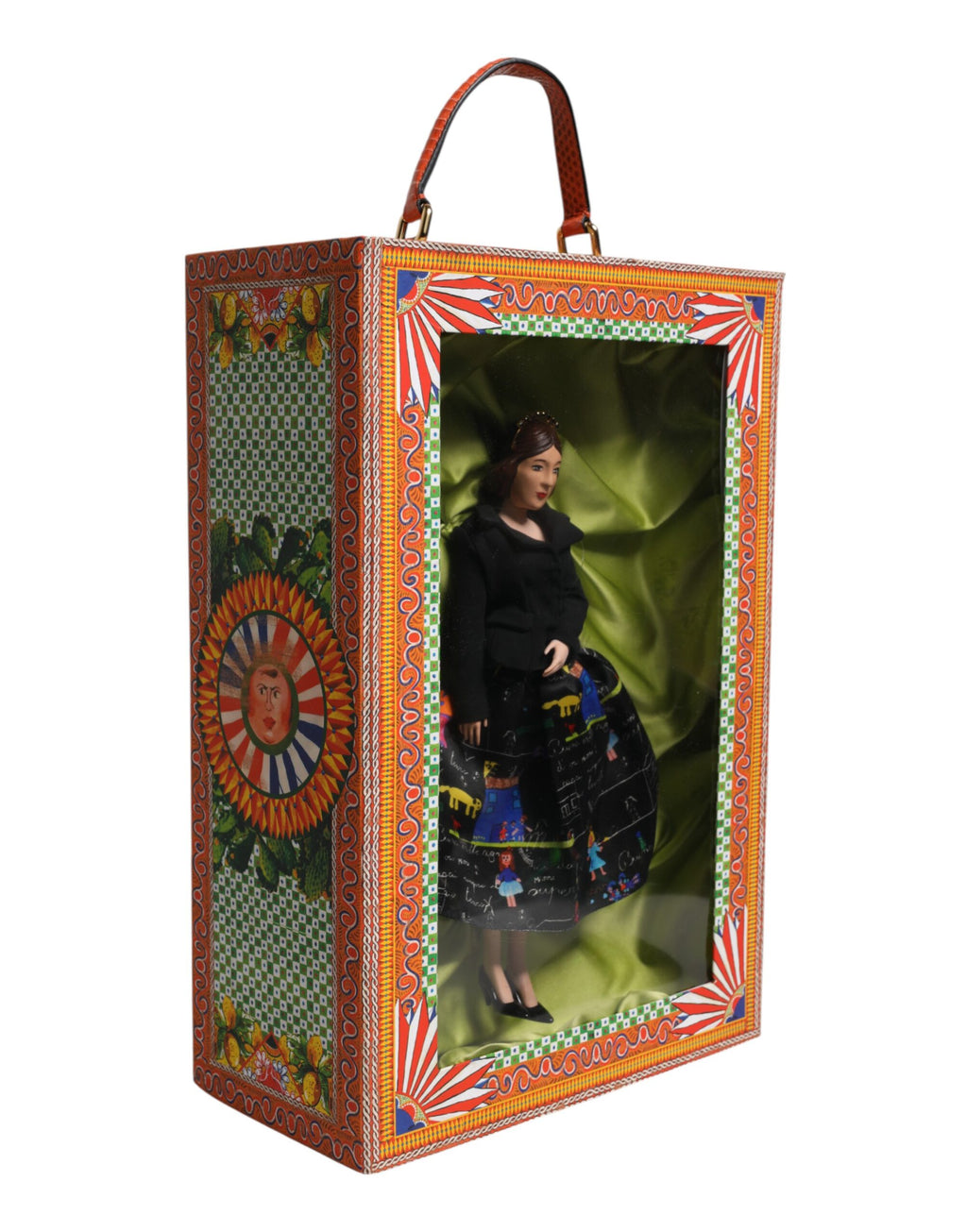Dolce & Gabbana Schwarzes Kleid Keramik Porzellan Mode Leder Sizilien Puppen