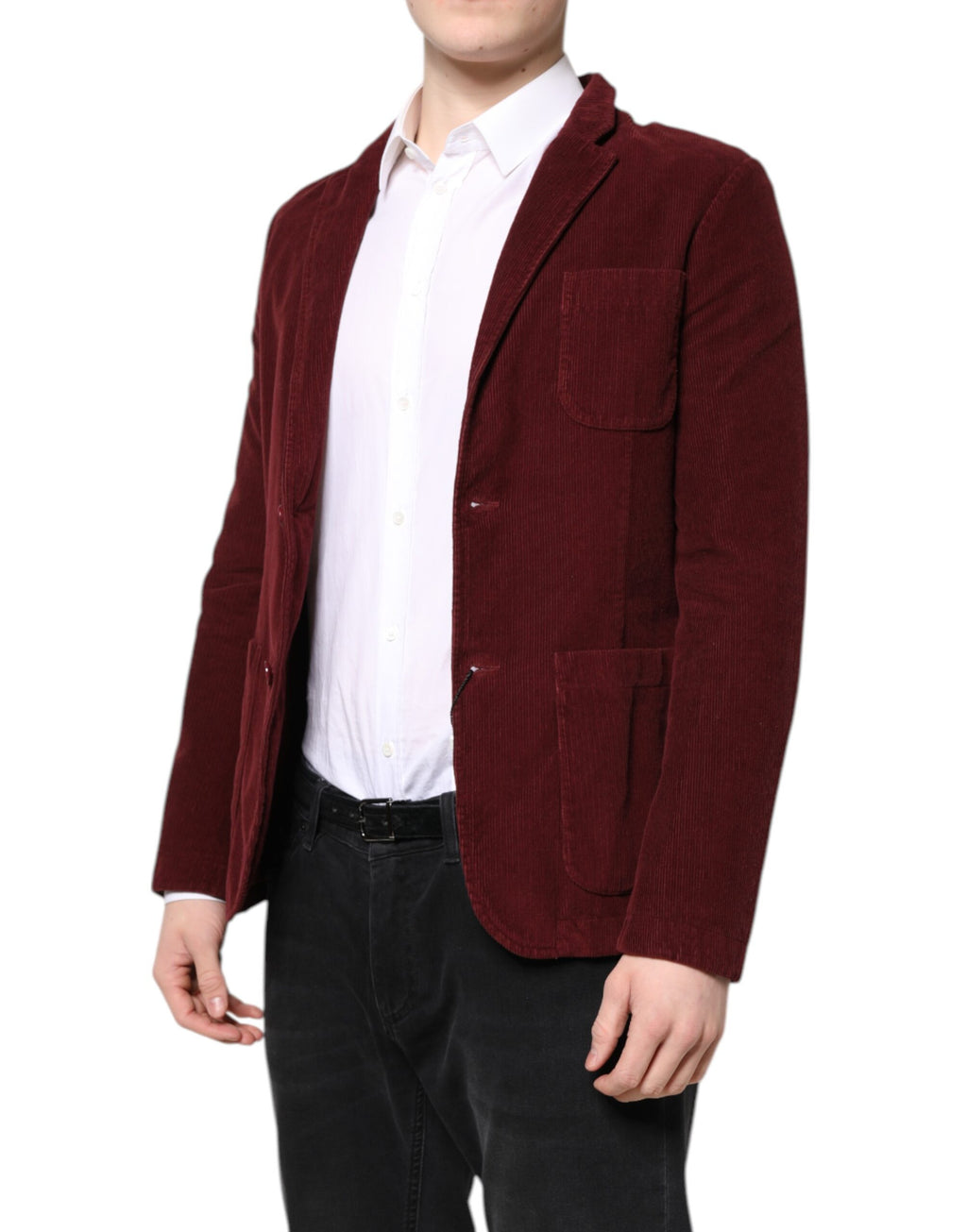 GF Ferre Maroon Cord Regular Fit Männer Mantel Blazer Jacke